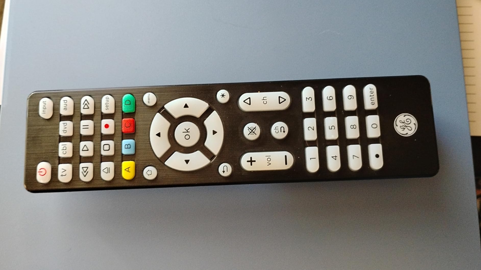 GE Backlit Buttons Universal Remote Control, Samsung Replacement, for Smart TV, Roku, Vizio, LG, Sony, Apple, 4-Device, Graphite, 48848 customer photo 2