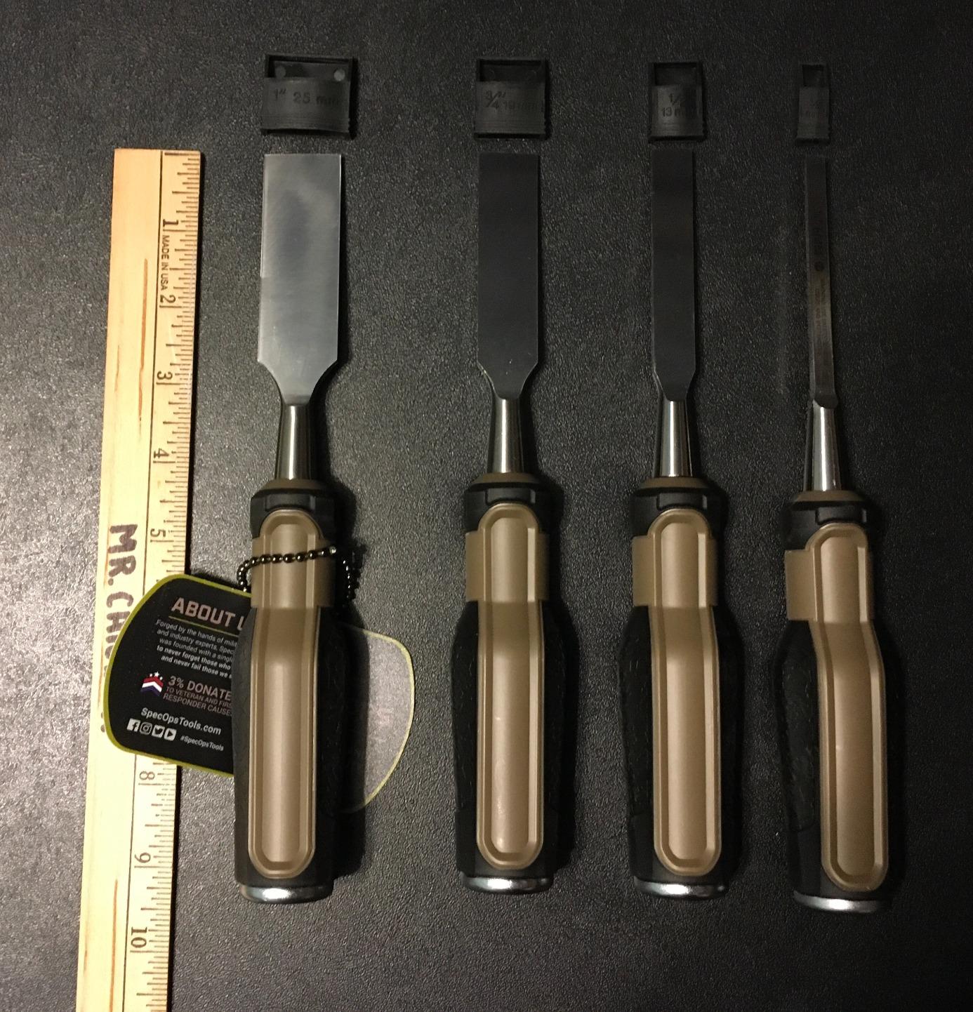 Spec Ops Tools Wood Chisel Set with High-Carbon Steel Blades, Shock-Absorbing Grip, 4-Piece, 3% Donated to Veterans customer photo 2