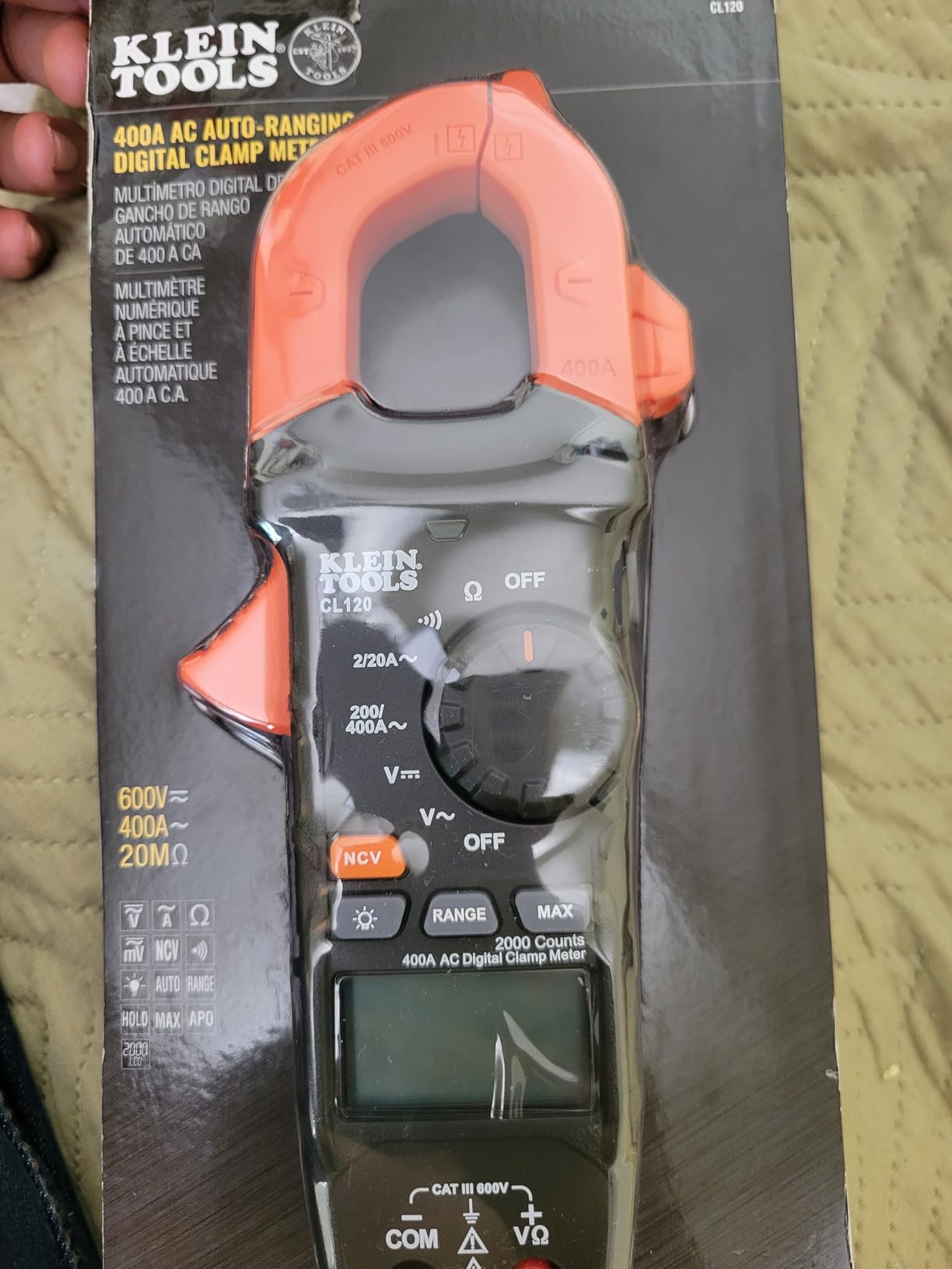 Klein Tools CL120 Digital Clamp Meter, Auto-Ranging 400 Amp AC, AC/DC Voltage, Resistance, Continuity, Non-Contact Voltage Tester Detection customer photo 2