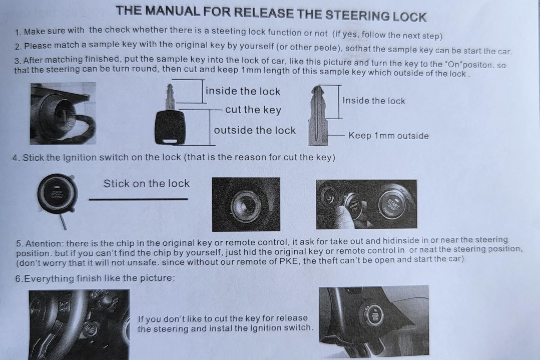 BANVIE Car Keyless Entry Security Alarm System + Remote Engine Start Starter + Push to Start Stop Ignition Kit Button customer photo 2