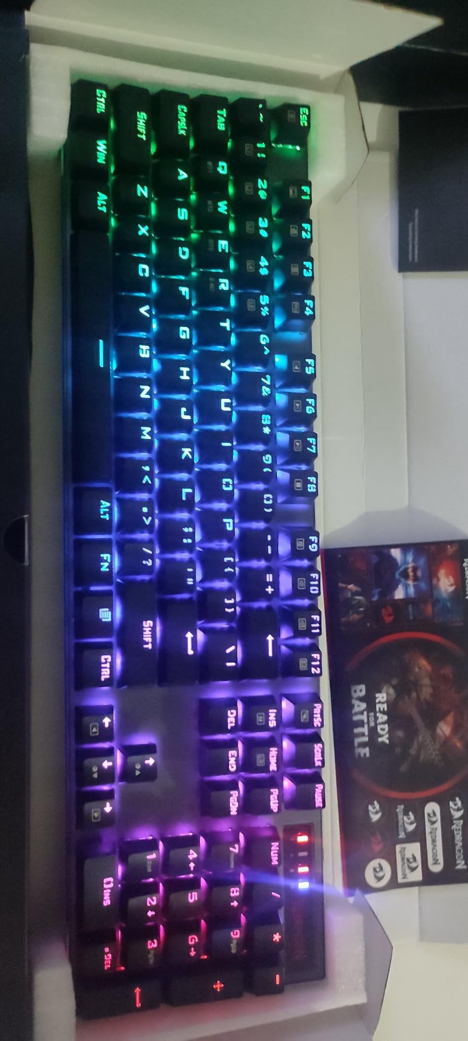Redragon K556 RGB LED Backlit Wired Mechanical Gaming Keyboard, 104 Keys Hot-Swap Mechanical Keyboard w/Aluminum Base, Upgraded Socket and Noise Absorbing Foams, Quiet Linear Red Switch customer photo 2