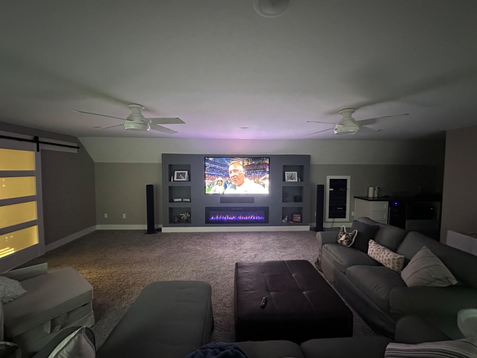 R.W.FLAME 42IN Recessed and Wall Mounted, The Thinnest Fireplace, Low Noise, Fit for 2 x 6 and 2 x 4 Stud, Remote Control with Timer, Touch Screen, Adjustable Flame Color and Speed customer photo 2