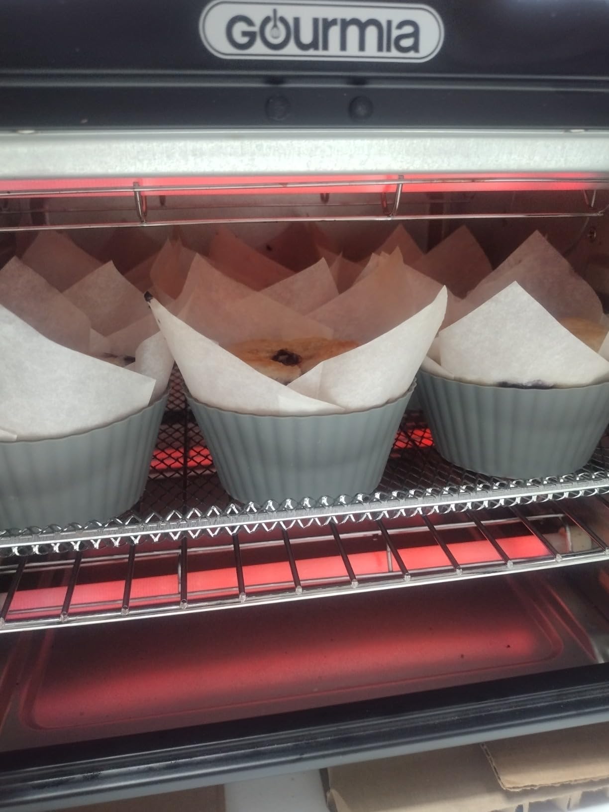 Gourmia French Door Air Fryer - 25 Qt Large Capacity Convection Oven, Fryforce 360°, Digital Display with 17 Cooking Presets, Bake, Toast, Roast, Dehydrate, Fits 12