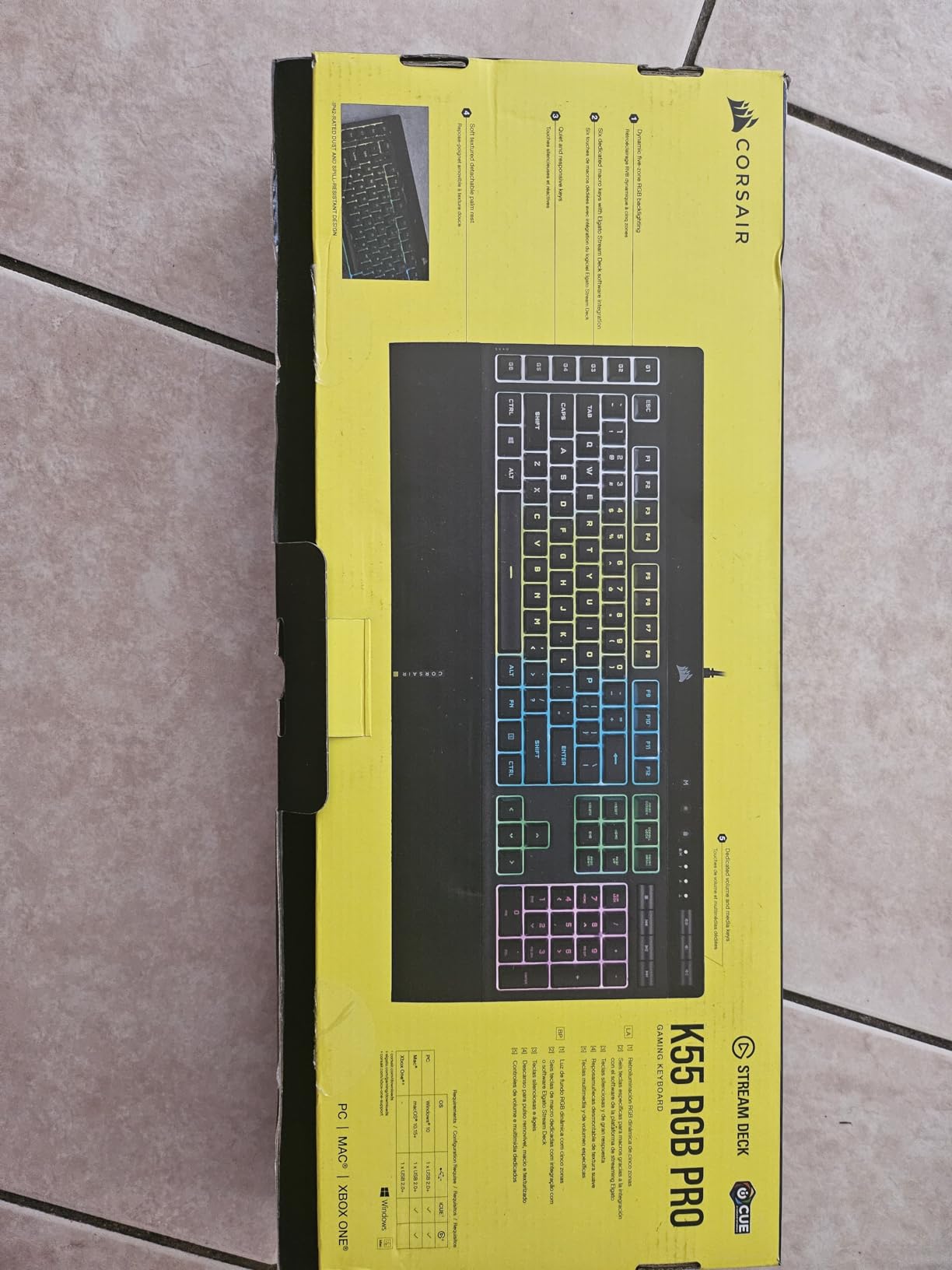 Corsair K55 RGB PRO Membrane Wired Gaming Keyboard - QWERTY US Layout, IP42 Dust and Spill-Resistant - 6 Macro Keys with Elgato Integration - iCUE Compatible - PC, Mac, Xbox - Black customer photo 2