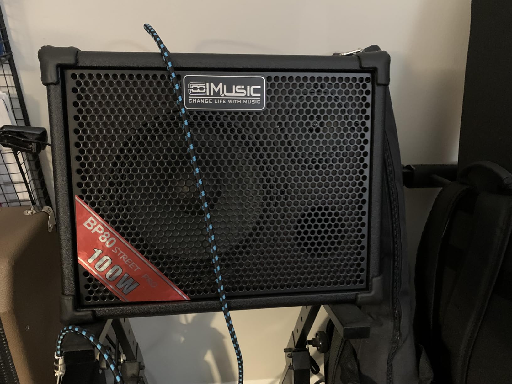 Coolmusic BP80 Battery Powered Acoustic Guitar Amplifier- Portable Bluetooth Speaker 100W, 6 Inputs,3 Band EQ,Orange customer photo 2