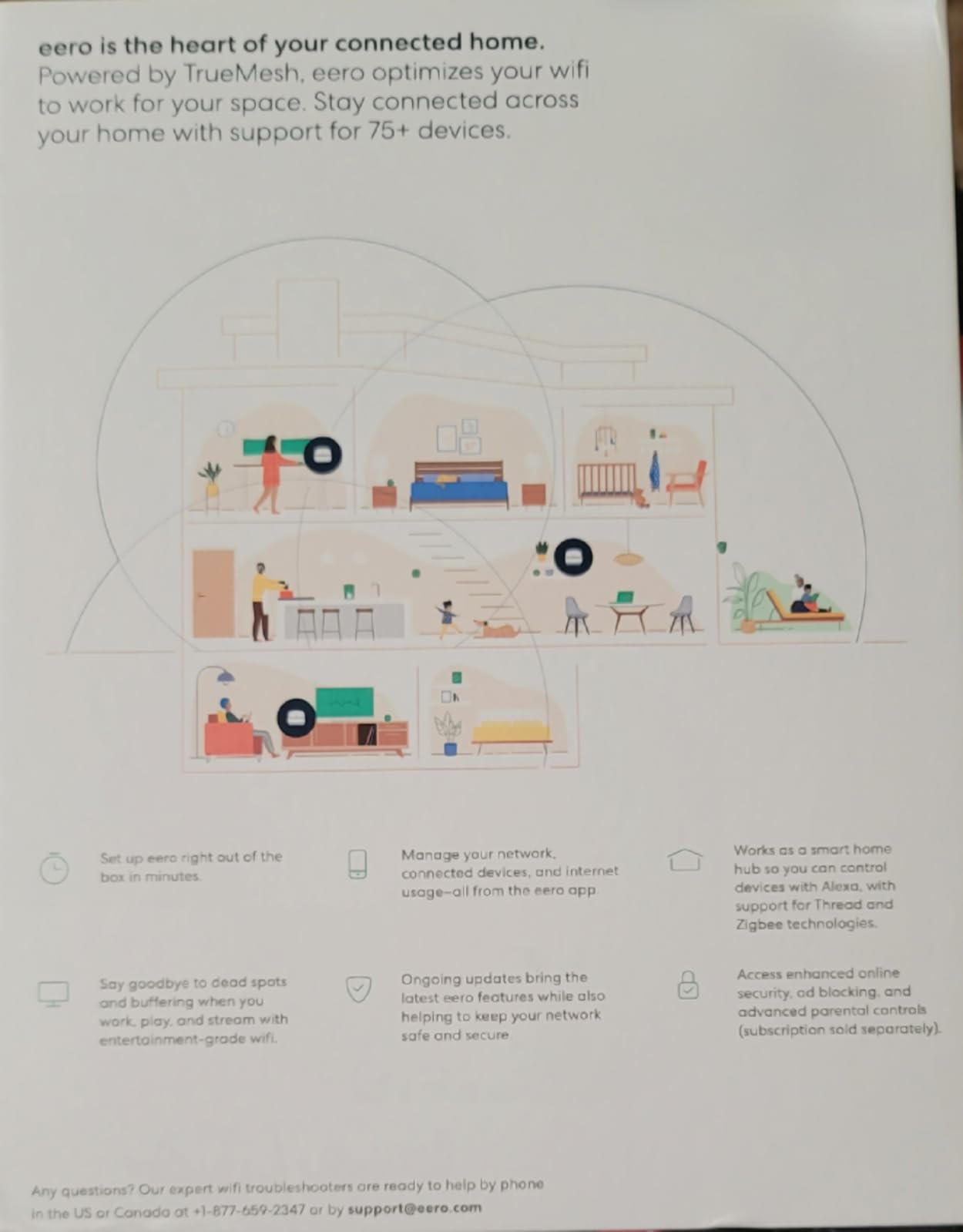 Amazon eero 6+ mesh wifi system - Supports internet plans up to a Gigabit, Coverage up to 4,500 sq. ft., Connect 75+ devices, 3-pack customer photo 2