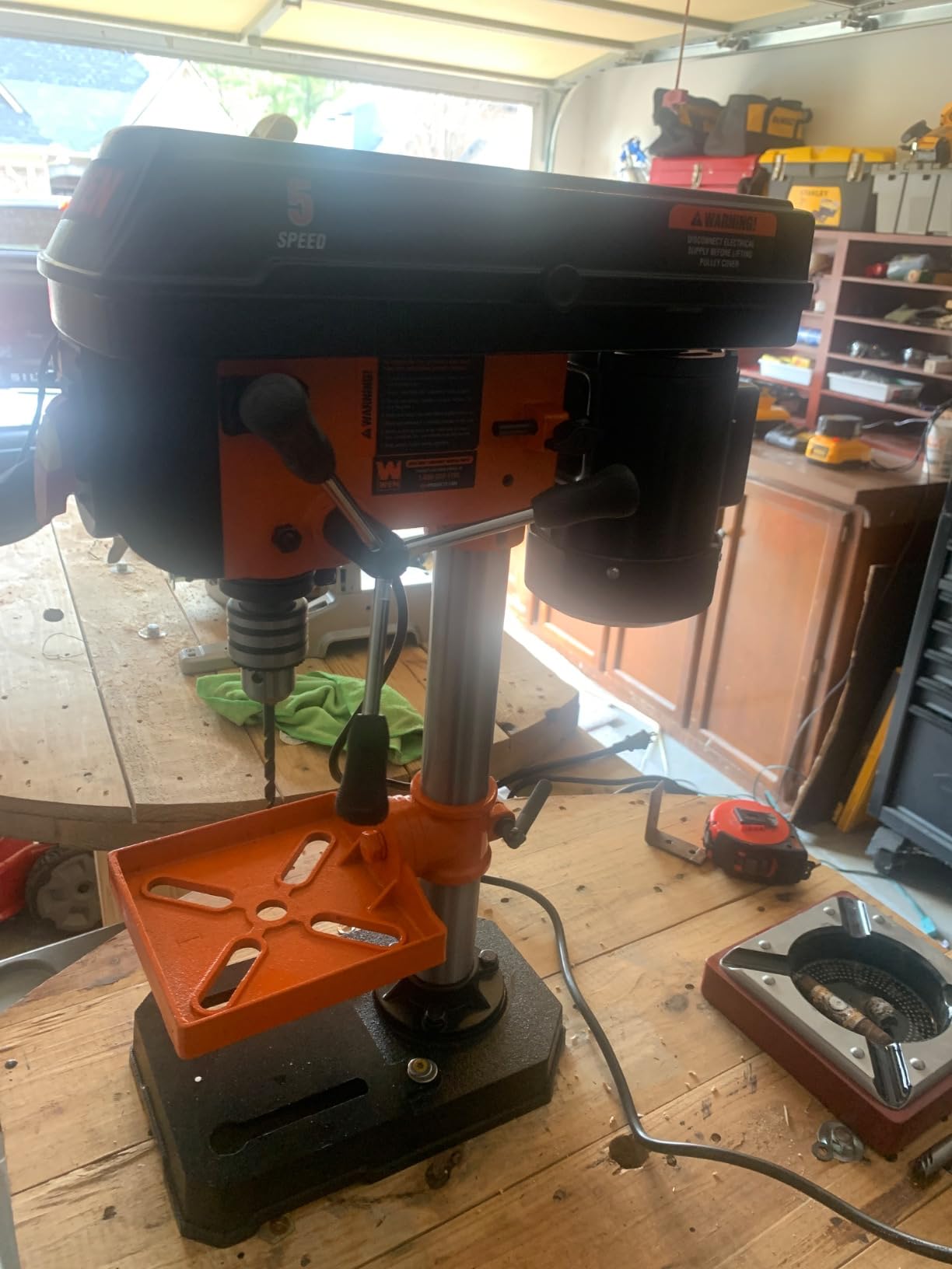 WEN 4208T 2.3-Amp 8-Inch 5-Speed Cast Iron Benchtop Drill Press, Black/Orange customer photo 1