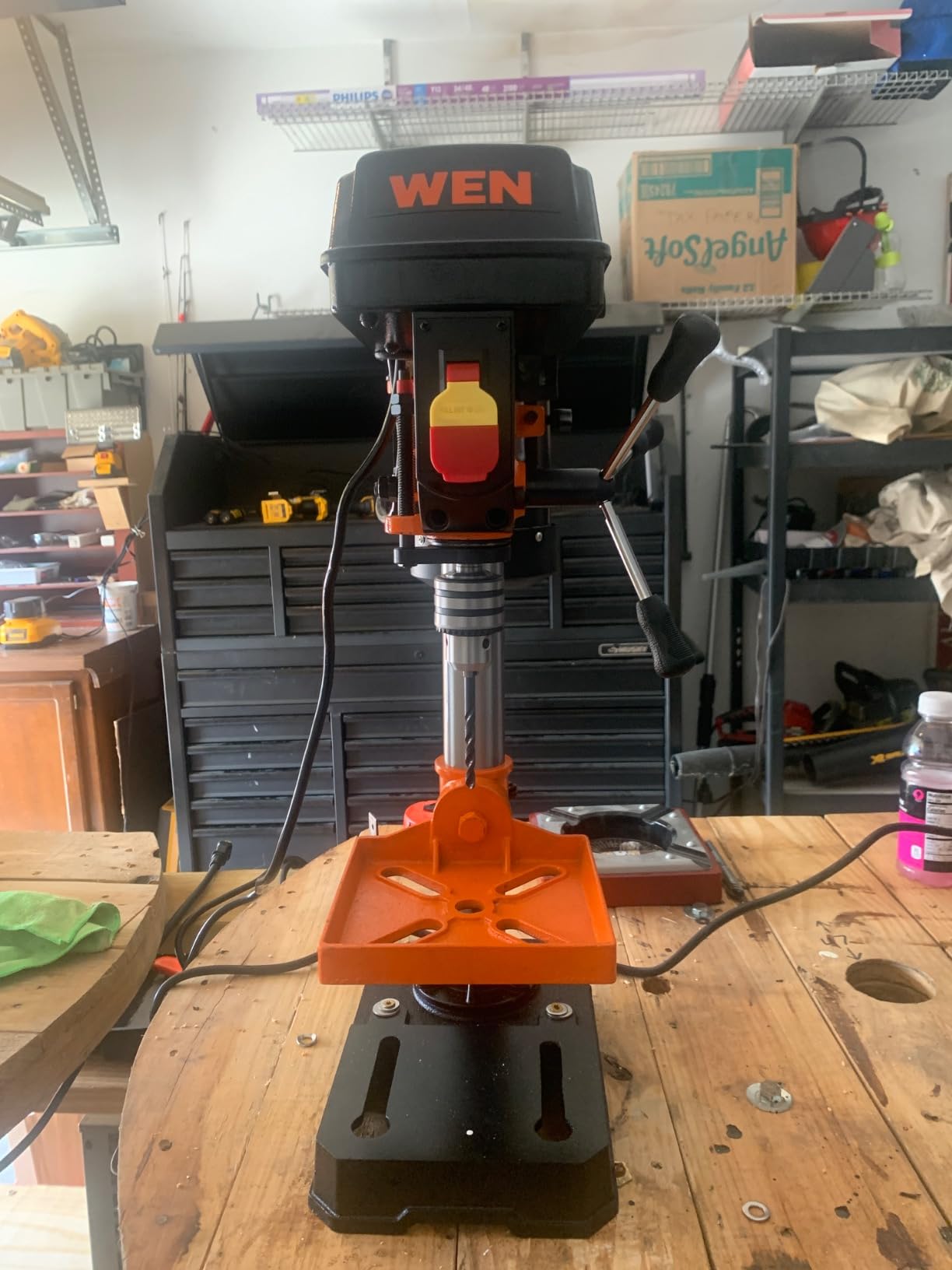 WEN 4208T 2.3-Amp 8-Inch 5-Speed Cast Iron Benchtop Drill Press, Black/Orange customer photo 2