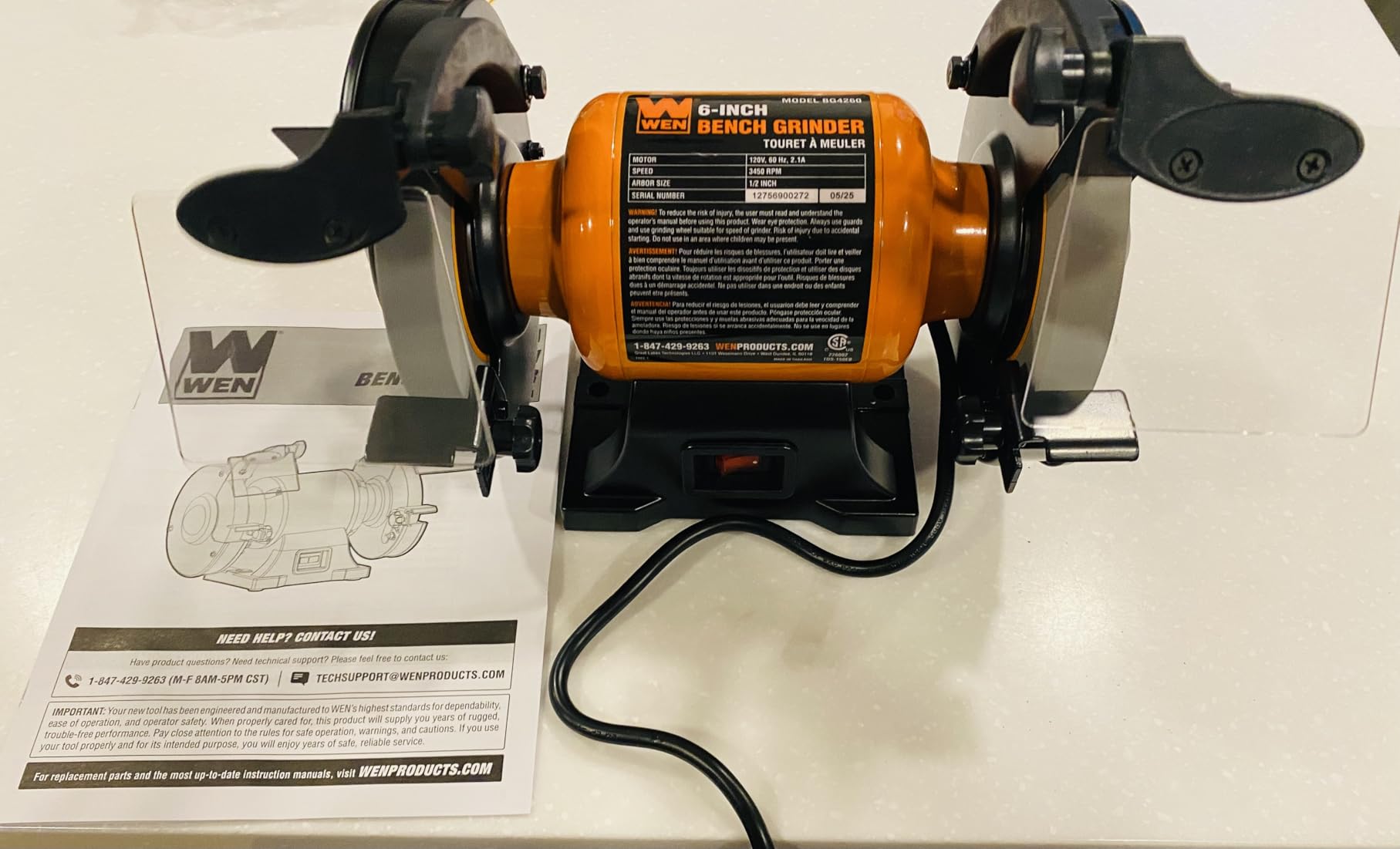 WEN BG4260 2.1-Amp 6-Inch Single Speed Bench Grinder customer photo 1