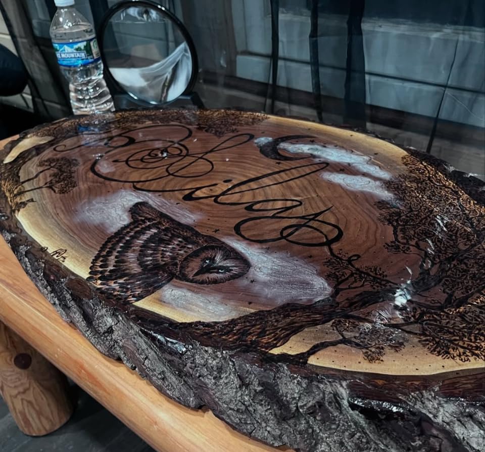 Professional Wood Burning Kit, Wandart 60W Wood Burning Tool Pyrography Kit with Dual Wood Burner 20 Woodburning Wire Nibs Tips including Ball Tips and 5PCS Stencils customer photo 2