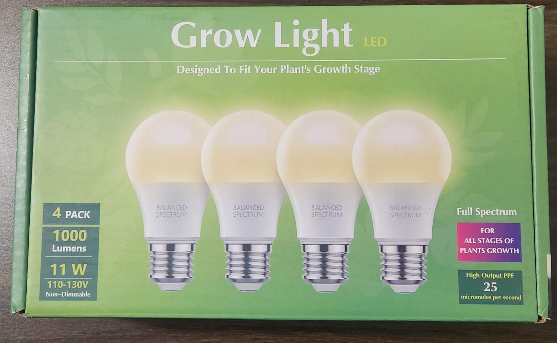 Grow Light Bulbs, Briignite LED Grow Light Bulb A19 Bulb, Full Spectrum Grow Light Bulb, Plant Light Bulbs E26 Base, 11W Grow Bulb 100W Equivalent, Grow Light for Indoor Plants, Seed Starting, 2Pack customer photo 1