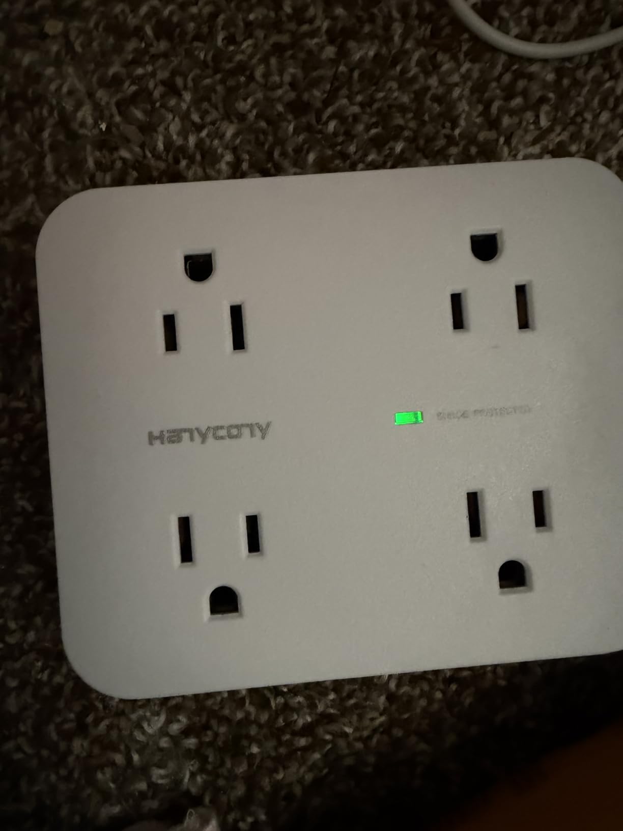 Surge Protector Power Strip - HANYCONY 8 Outlets 4 USB (2 USB C) Charging Ports, Multi Plug Outlet Extender, 5Ft Braided Extension Cord, Flat Plug Wall Mount Desk Charging Station for Home Office ETL customer photo 1