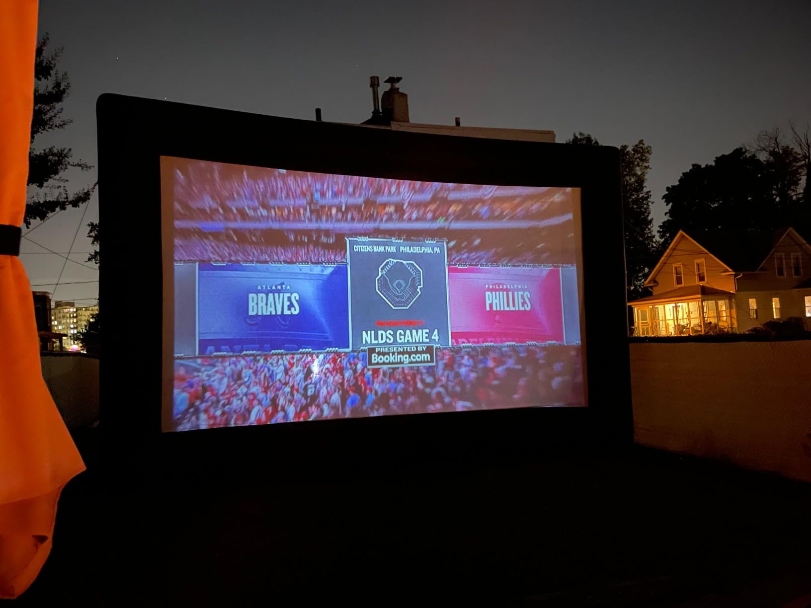 Inflatable Movie Screen Outdoor Projector Screen for Outside 25ft, Large Blow Up Screens Front and Rear Projection with Air Blower, Best for Movie Nights Backyard Home Theater customer photo 1