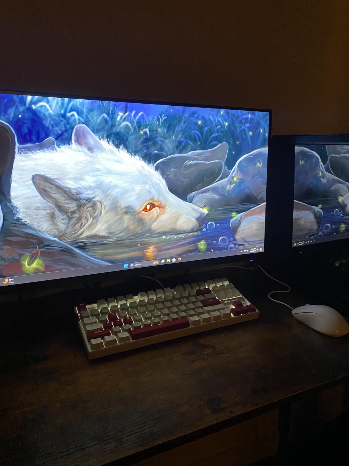 MageGee 75% Mechanical Gaming Keyboard, Red Switch, LED Blue Backlit, 87 Keys Compact TKL Wired Computer Keyboards for Windows Laptop PC Gamer - Black/Grey customer photo 2