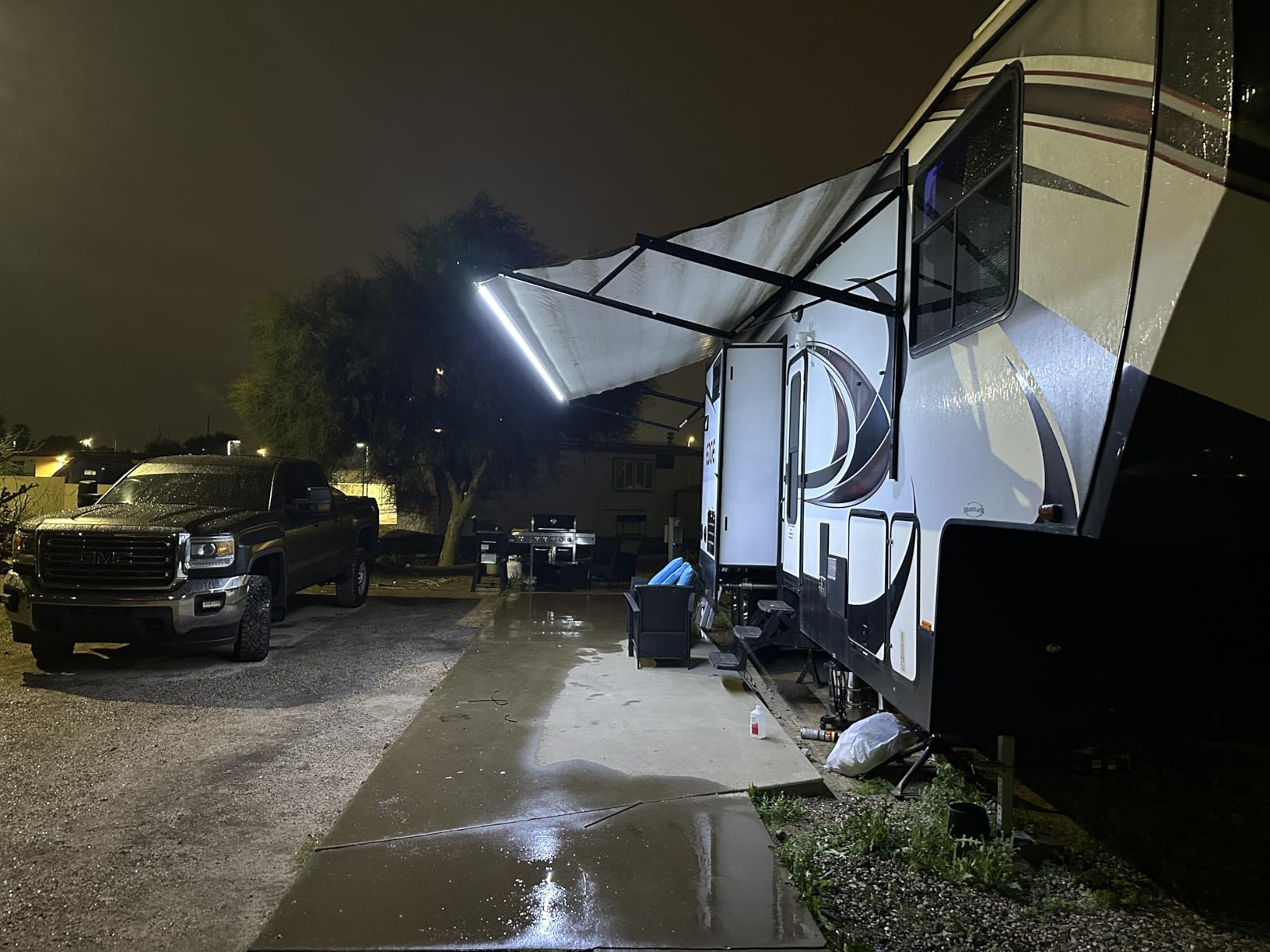 RV Awning Lights, 12V 16.4FT White Camping Awning Lights, Motorhome Travel Trailer Food Trucks Van Waterproof Canopy Led Strip Lighting, RV Exterior Underglow Light customer photo 2