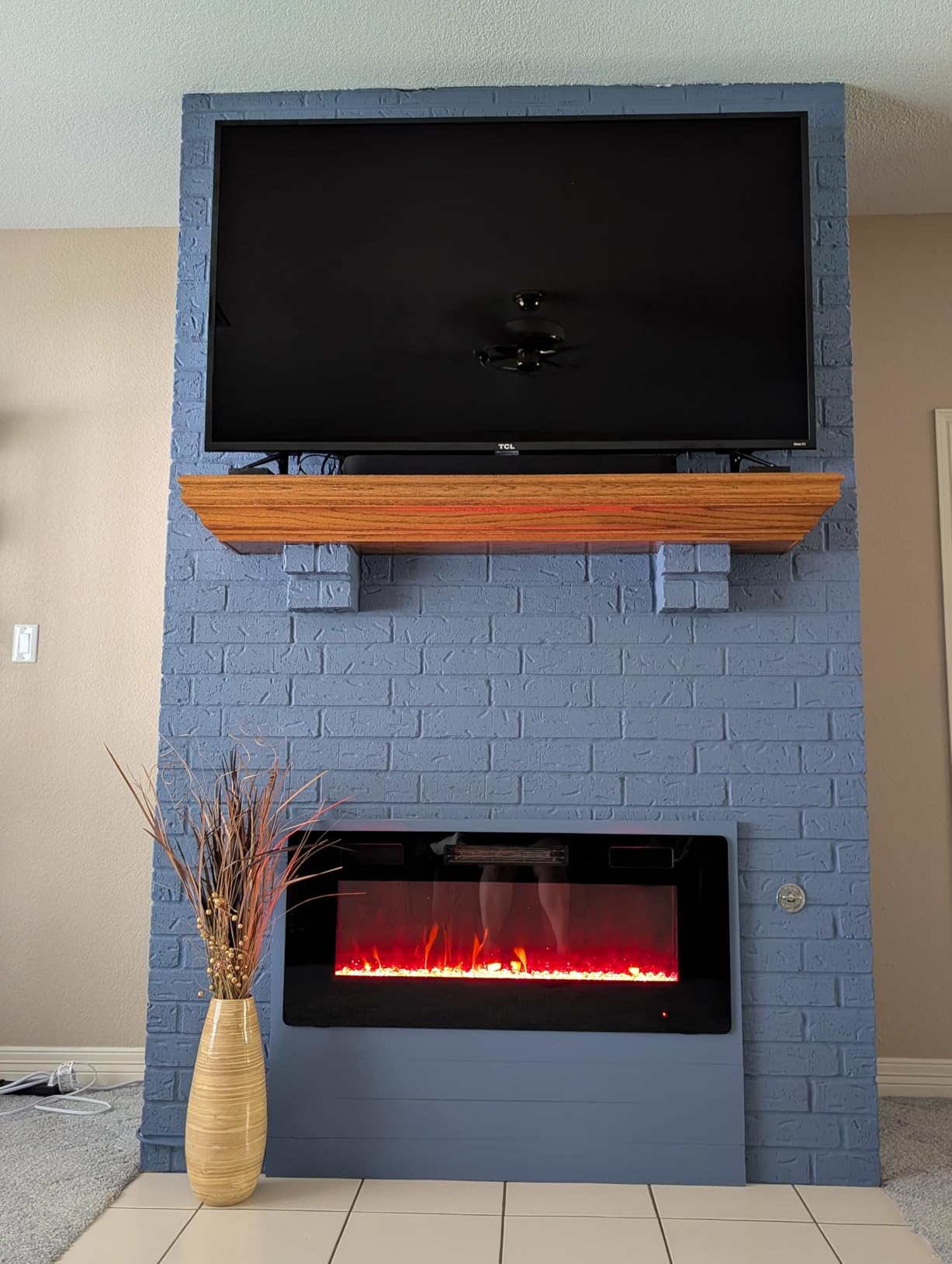 36 Inch Electric Fireplace Insert Ultra-Thin - Recessed & Wall-Mounted Fireplace Heater with Thermostat, Adjustable Flame, Remote Control - Linear with Timer, Touch Screen, 750/1500W customer photo 2