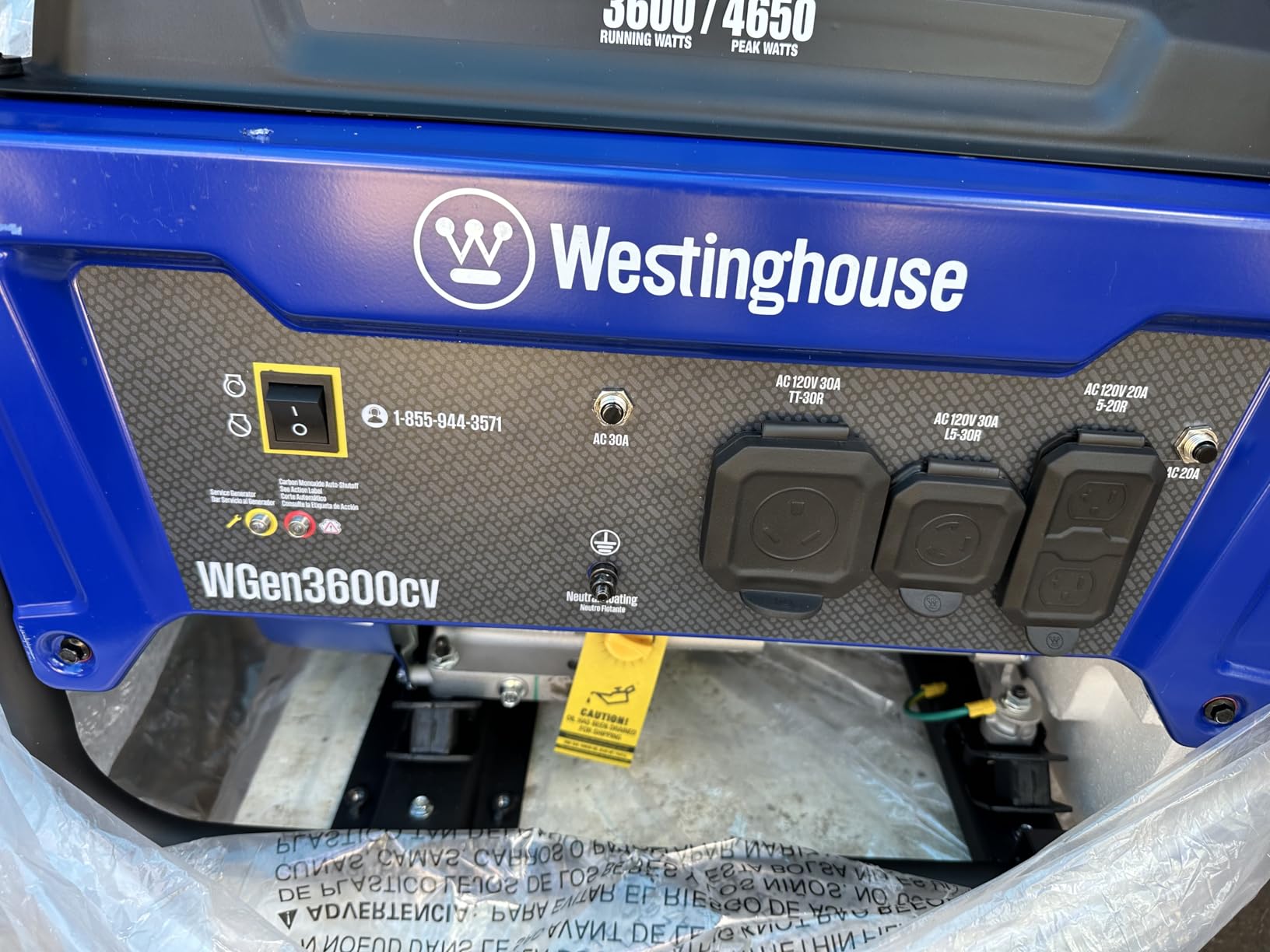 Westinghouse 4650 Peak Watt Portable Generator, RV Ready 30A Outlet, Gas Powered, CO Sensor customer photo 2