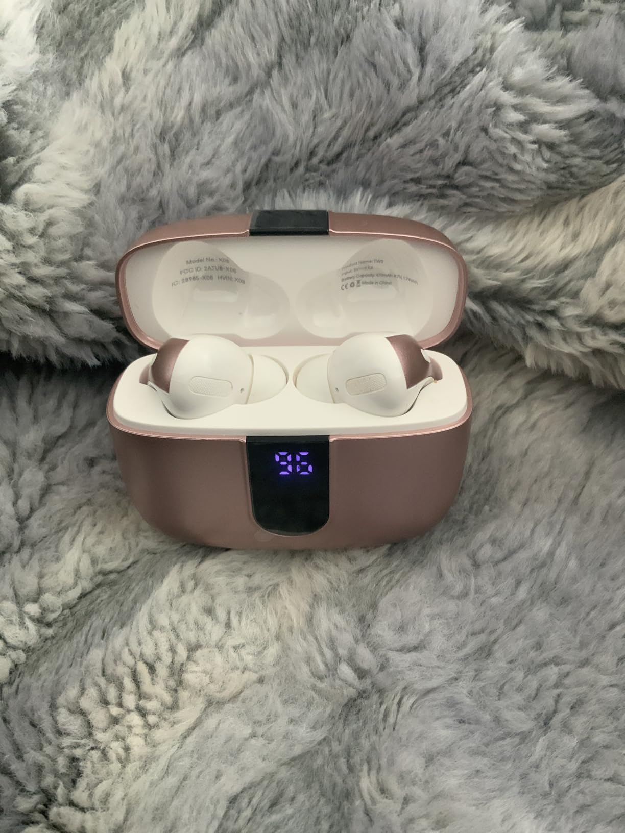 TAGRY Bluetooth Headphones True Wireless Earbuds 60H Playback LED Power Display Earphones with Wireless Charging Case IPX5 Waterproof in-Ear Ear buds with Mic for TV Smart Phone Laptop Computer Sports customer photo 2