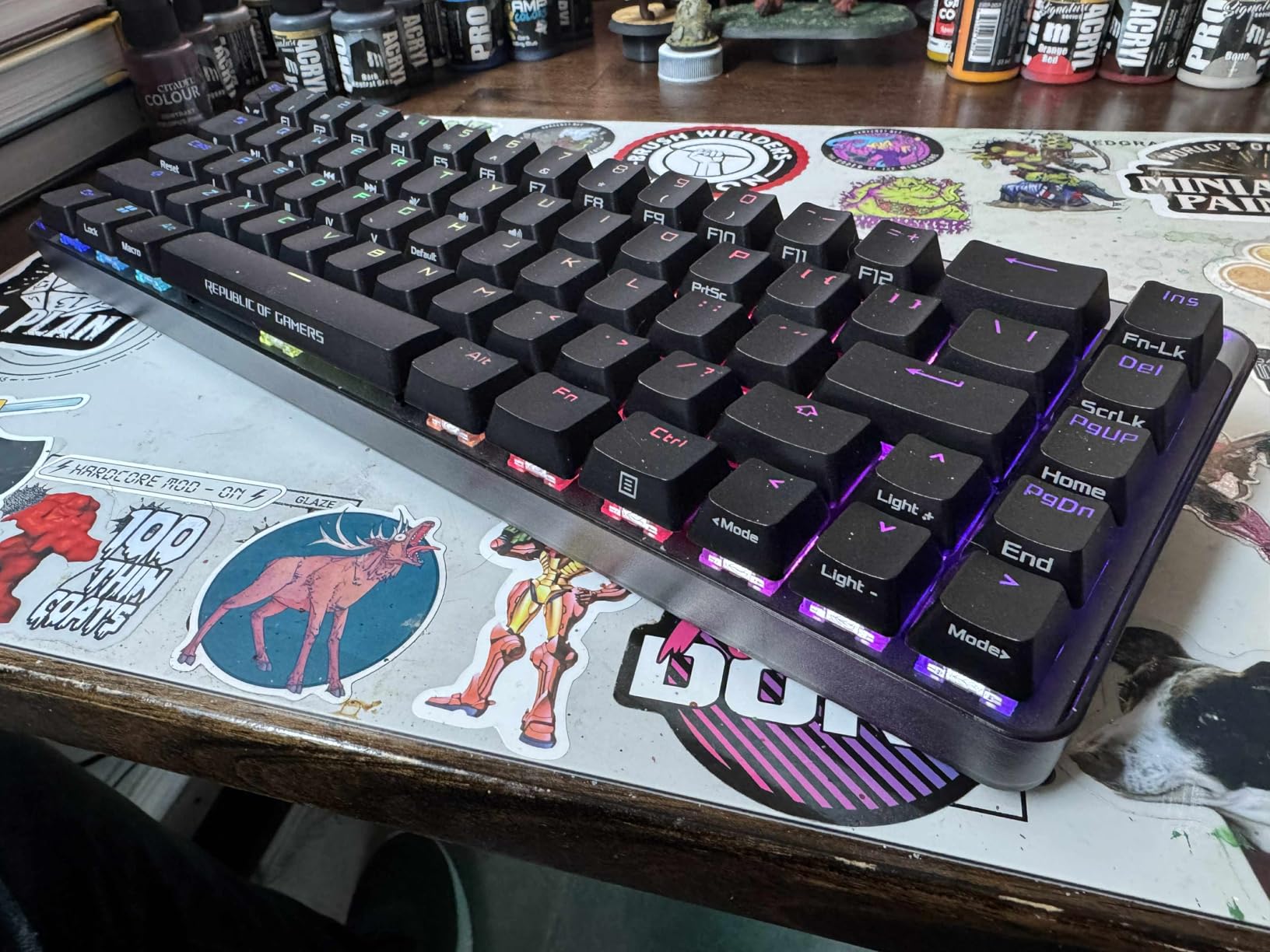 ASUS ROG Falchion NX 65% Wireless RGB Gaming Mechanical Keyboard | ROG NX Brown Tactile Switches, PBT Doubleshot Keycaps, Wired / 2.4G Hz, Touch Panel, Keyboard Cover Case, Macro Support customer photo 2