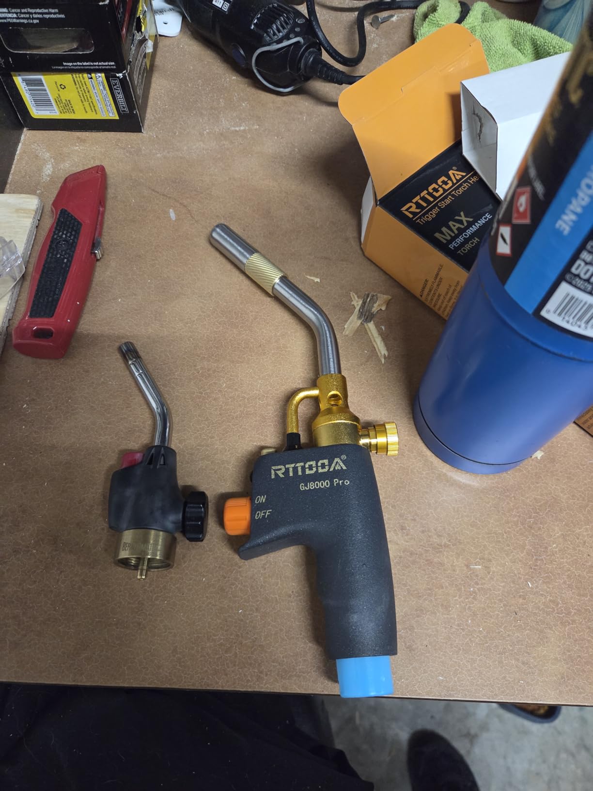 Propane Torch Head, GJ-8000pro High Intensity Torch Head, Trigger Start Gas Torch Kit for Propane, Pencil Flame Welding Torch Fuel by Mapp/Map/Propane, Soldering, Cooking (CSA Certified) customer photo 1
