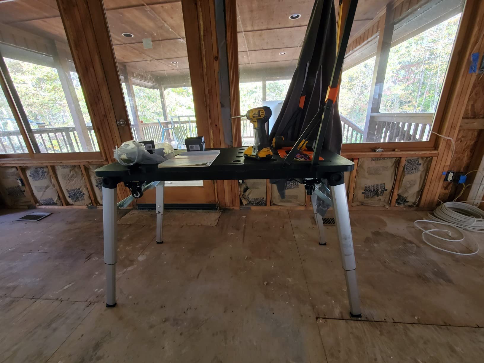 TLGREEN Multifunctional Folding Work Table, 7 in 1 Work Benches for Garage, as Portable Workbench, Sawhorse, Scaffold, Platform, Car Creeper, Dolly and Hand Truck, with 4 Wheels customer photo 1