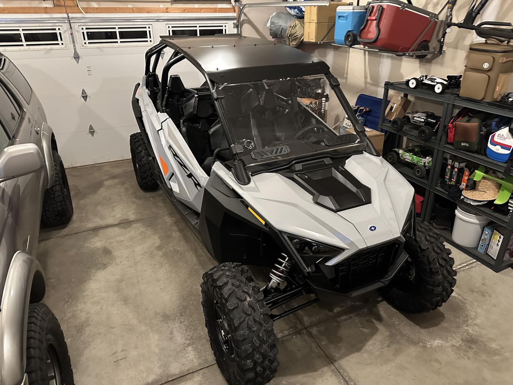 A & UTV PRO Aluminum Roof for Polaris RZR PRO XP4 Turbo R 4 2020-2025, Heavy Duty 2-Piece 4-Seat Hard Ultimate Roof Rack Top Panel Sun Visor Cover Accessories, Replace OEM #2883990-458, Black customer photo 1