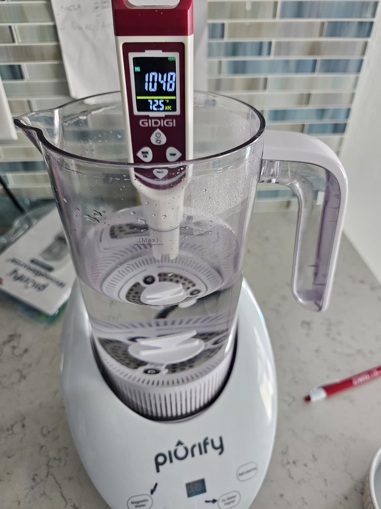 3 in 1 Hydrogen Water Machine: Hydrogen Water Generator + Vortex Structured Water + Calcium Sulfite Filter | SPE/PEM Hydrogen Water Pitcher with Magnetic Water | BPA-Free Tritan | 50 OZ customer photo 1