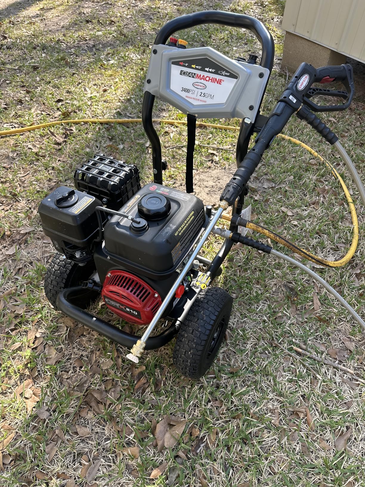 Simpson 3400 PSI Gas Pressure Washer and 15-Inch Surface Cleaner, 2.5 GPM Residential Power Washer, 25' Hose, Clean Machine, 49-State (CM61248-S) customer photo 1