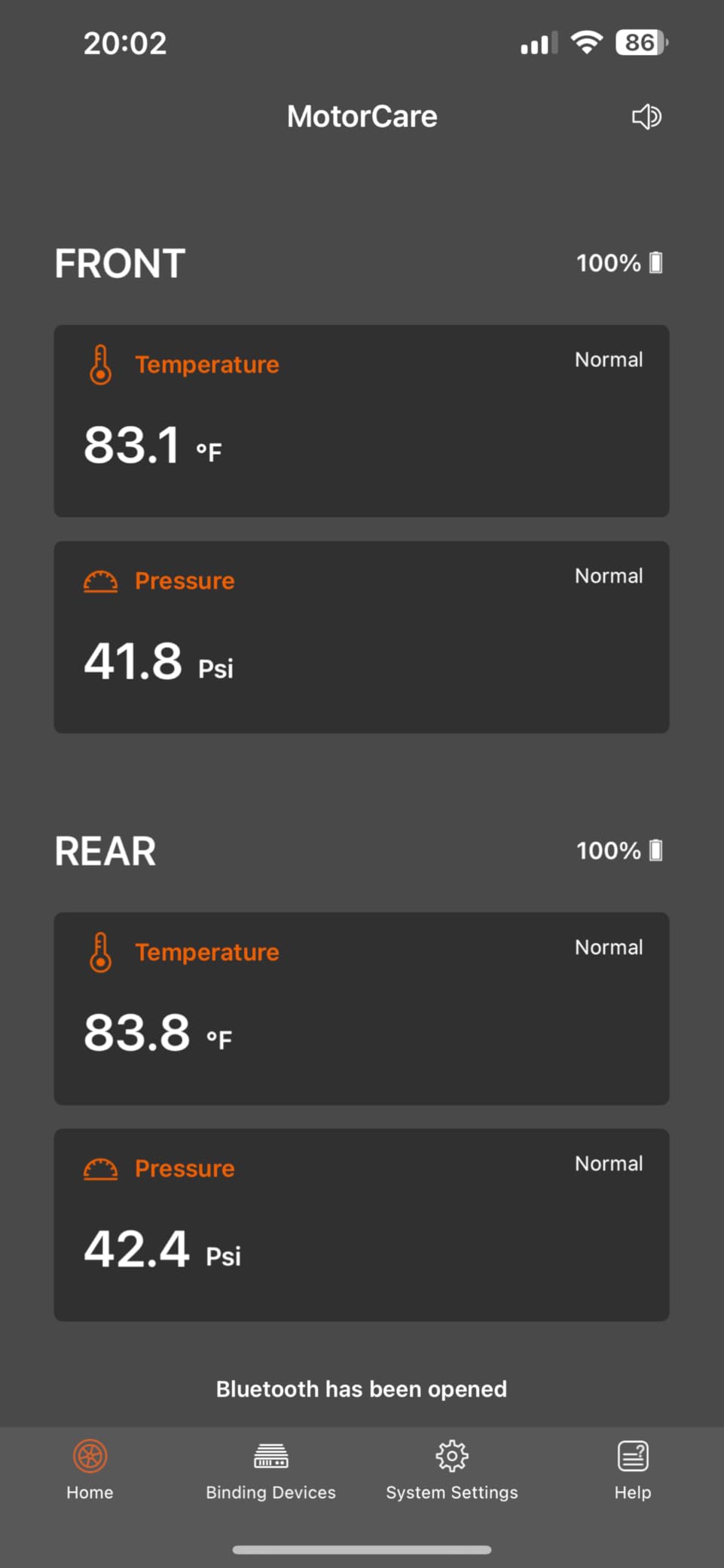 leepee Motorcycle Tire Pressure Monitoring System, Tire Pressure and Temperature Alarm, Wireless Motorcycle TPMS with 2 External Sensors, Support iOS and Android customer photo 2