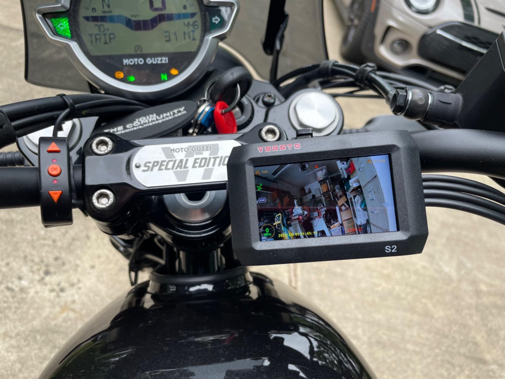 VSYSTO S2 Pro Dual Channel Motorcycle Dash Cam, Front and Rear 1080P 30fps Waterproof Lens, Supports 5GHz Wi-Fi Parking Mode GPS 512GB Max customer photo 1