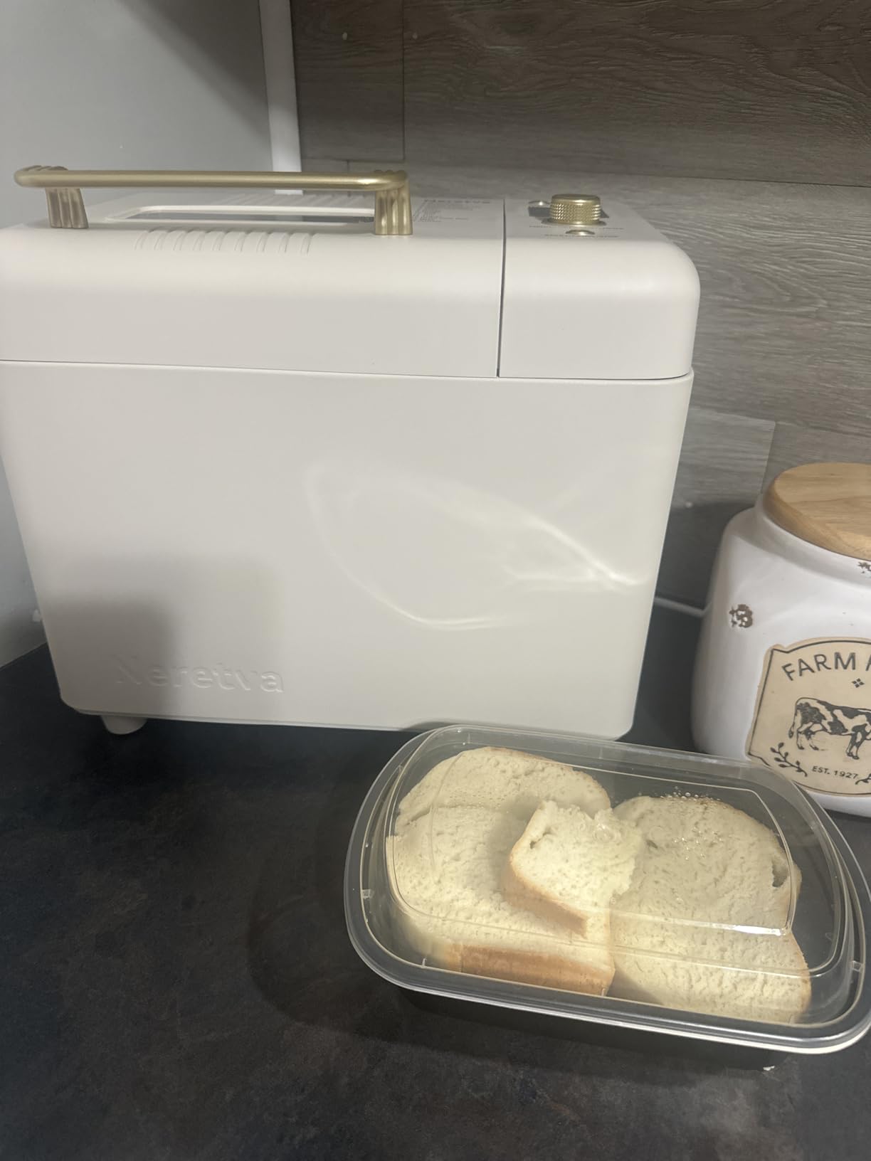 Neretva Bread Machine, 2.2LB 15-in-1 Bread Maker, Dual Heater Breadmaker Machine with Auto Nut Dispenser & Nonstick Ceramic Pan, Bread Maker Machine for Gluten Free, Dough Maker, Sourdough, Yogurt customer photo 2