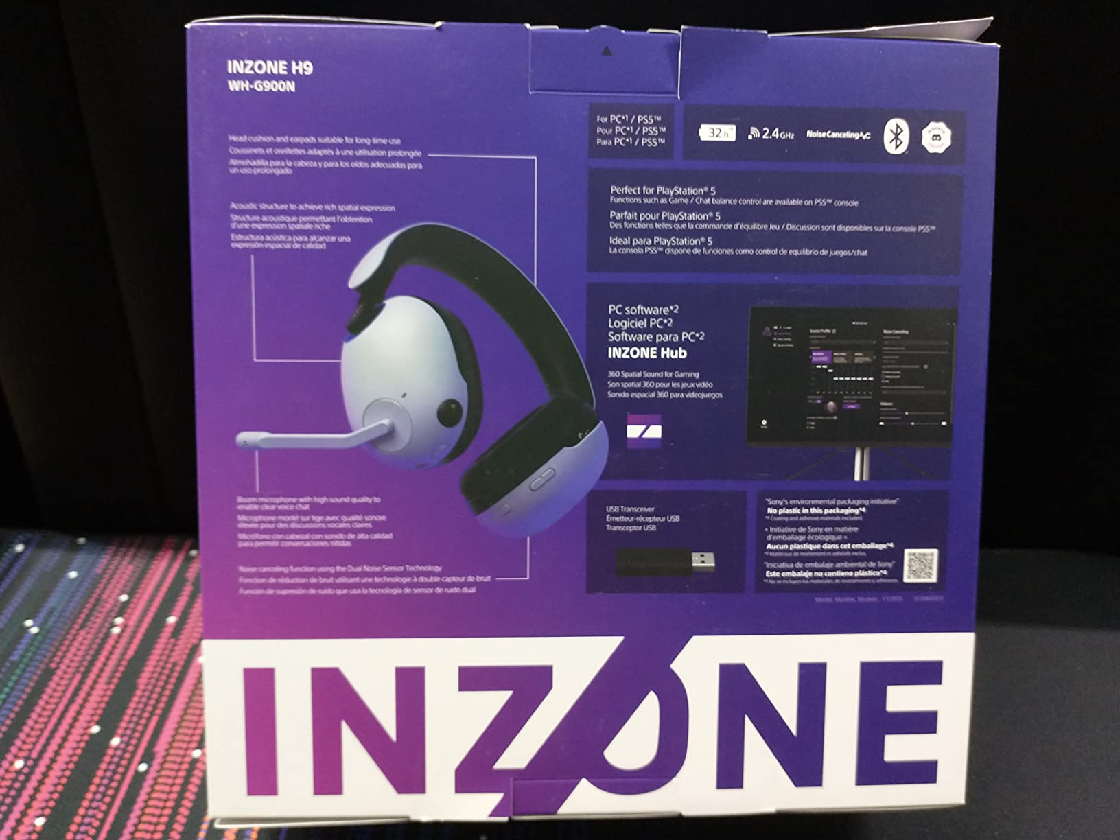 Sony INZONE H9 Gaming Headset, Wireless Noise Canceling Bluetooth Headset With Microphone, 360 Spatial Sound, For PC and PS5 (WH-G900N), White customer photo 1