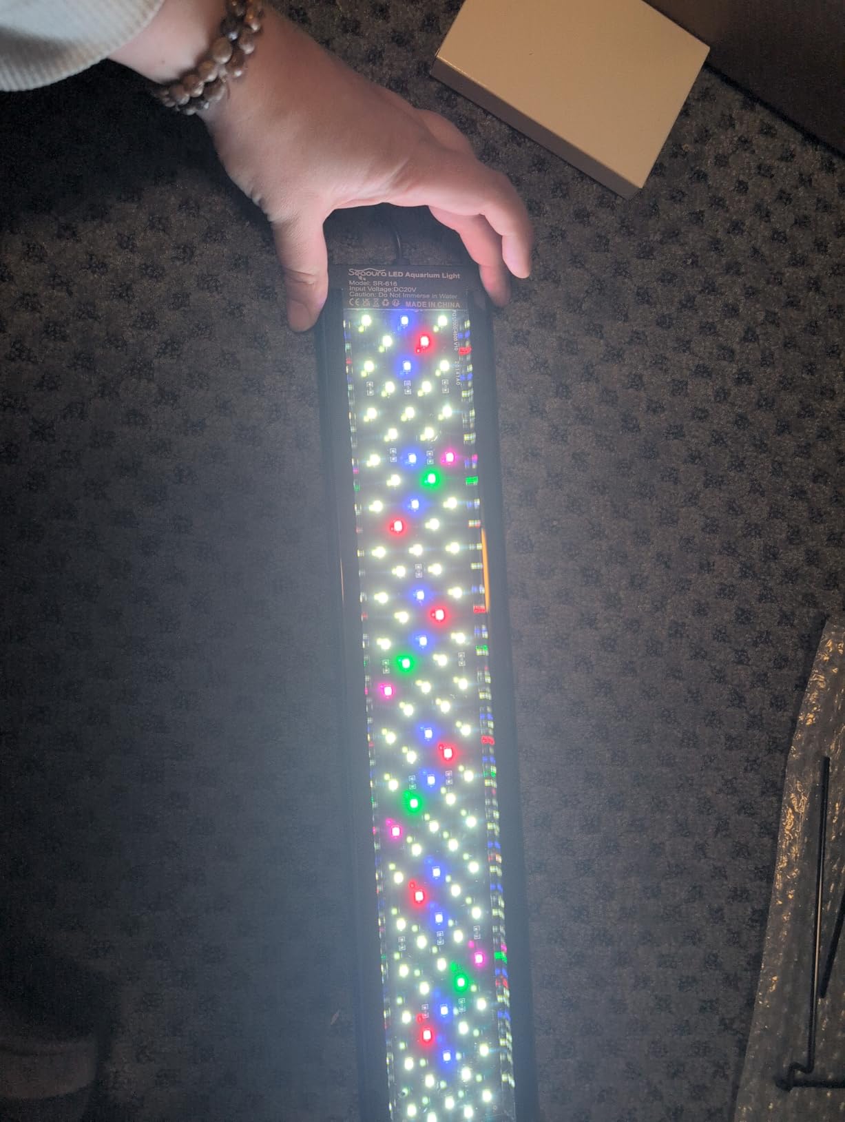 SEAOURA Led Aquarium Light for Plants-Full Spectrum Fish Tank Light with Timer Auto On/Off, 12-18 Inch, Adjustable Brightness, White Blue Red Green Pink LEDs with Extendable Brackets for Freshwater customer photo 1