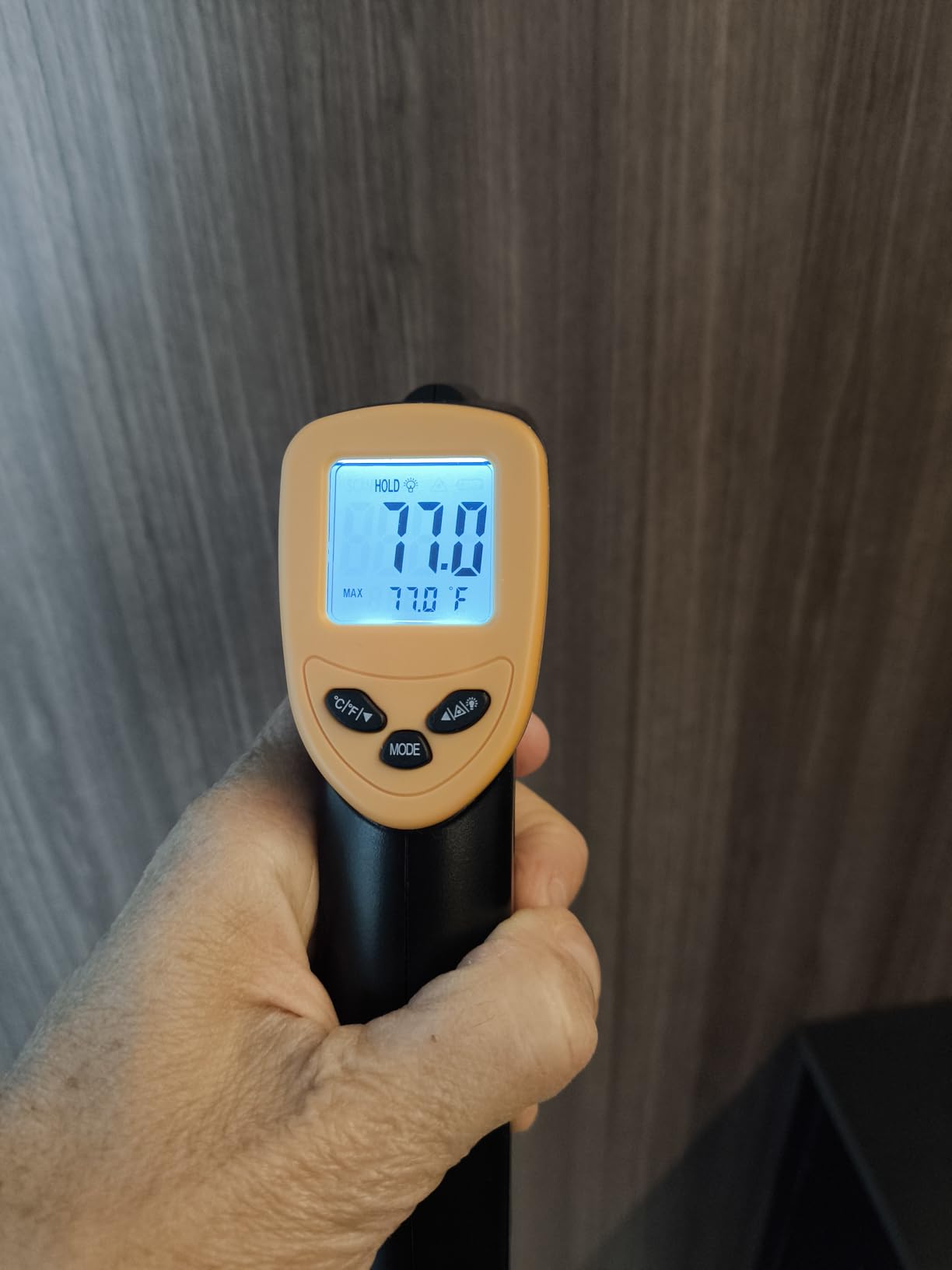 Etekcity Infrared Thermometer Laser Temperature Gun 774, Meat Food Candy Oven Thermometer for Griddle Accessories, Heat Gun for Cooking Refrigerator Tools, Adjustable Emissivity & Max Measure, Yellow customer photo 2