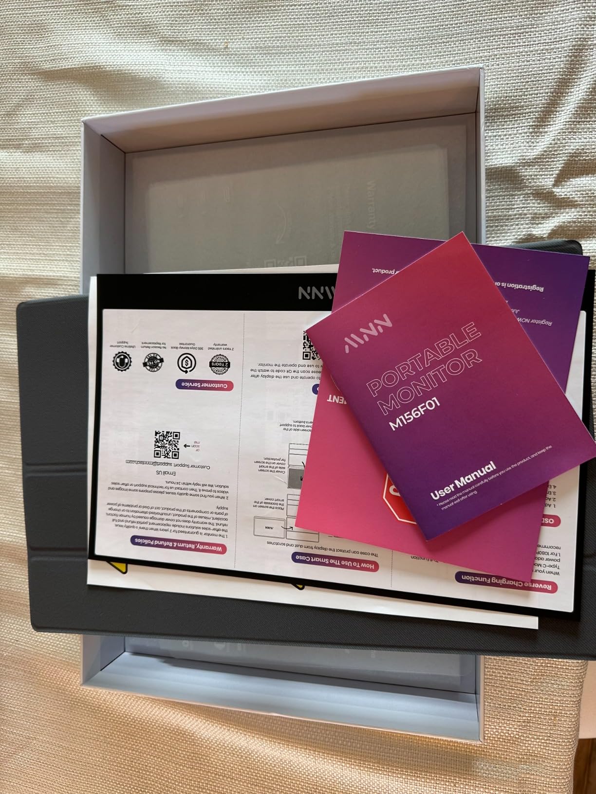 MNN Portable Monitor 15.6inch FHD 1080P USB C HDMI Gaming Ultra-Slim IPS Display w/Smart Cover & Speakers,HDR Plug&Play, External Monitor for Laptop PC Phone Mac customer photo 2