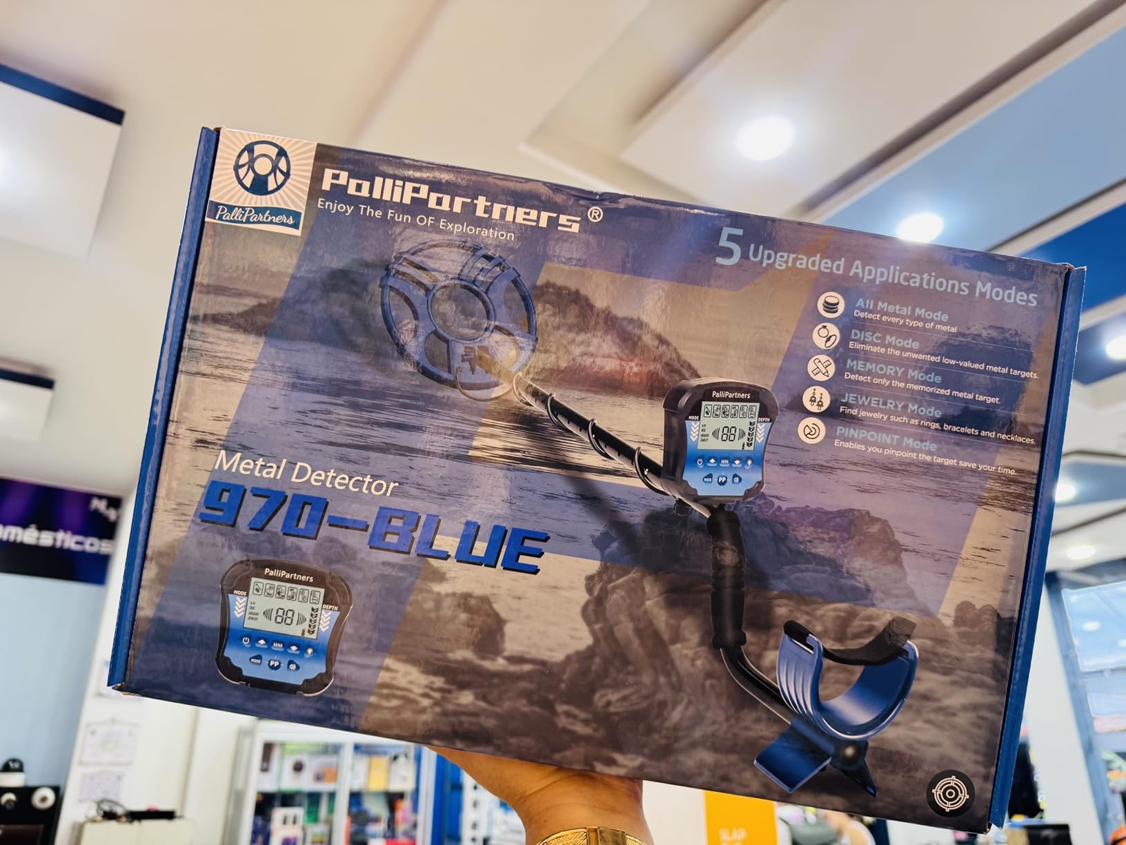 PalliPartners Metal Detector for Adults Waterproof-Professional Higher Accuracy Gold Detector with LCD Display,5 Mode,Advanced DSP Chip 12