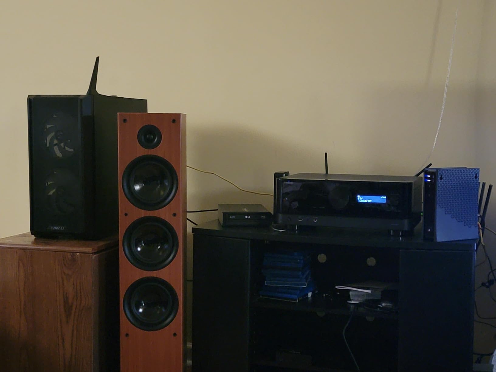 Rockville RockTower 68C Passive Tower Speaker, 8 Ohm, Classic Wood Grain, 500W Peak, 3-Way, Dual 6.5