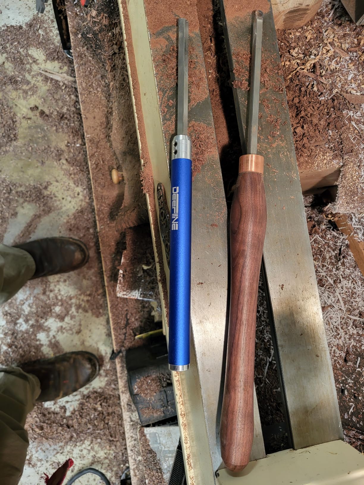 Carbide Tip Wood Lathe Turning Tool Kit, Lathe Roughing and Finishing Hollow Tool Interchangeable Aluminum Alloy Handle with Diamond Round Square Carbide Inserts (Metal handle) customer photo 2