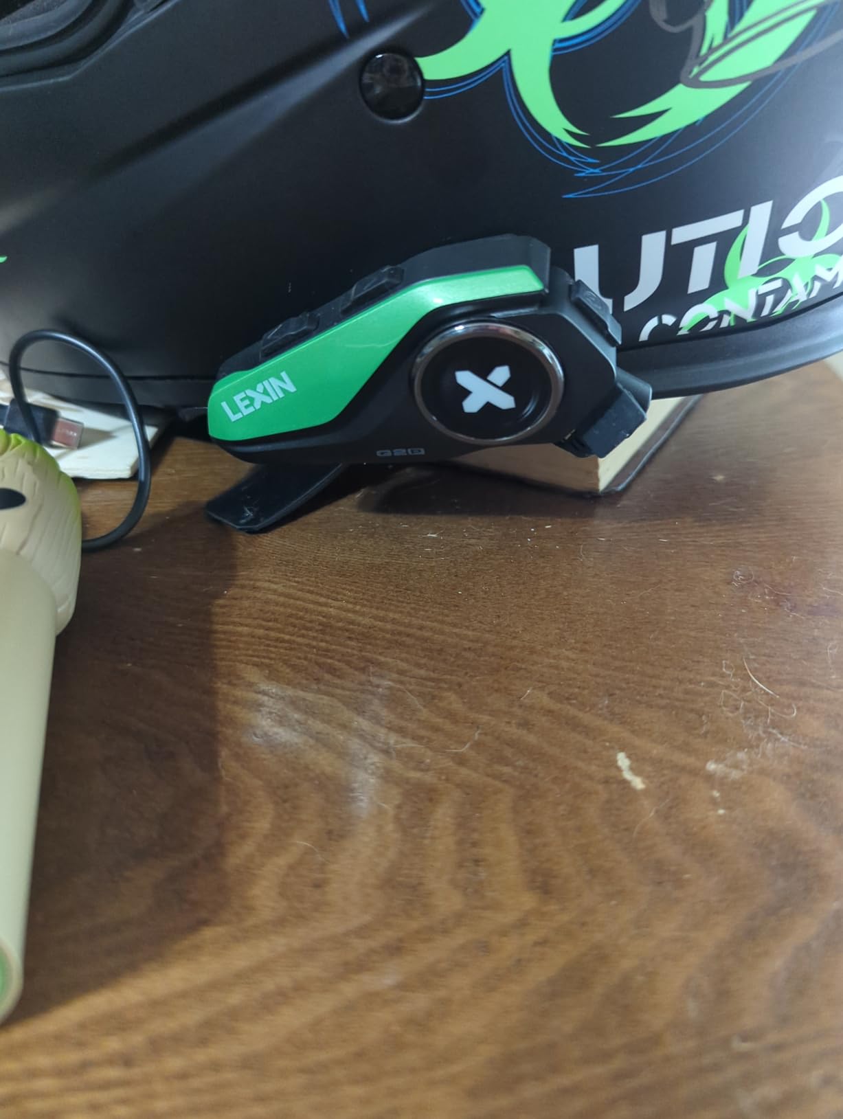 LEXIN G2P Motorcycle Helmet Bluetooth Headset, Group Intercom Communication Systems, FM Radio/ 6 Shells/Universal Pairing/Private Talk/Noise Cancellation, Fit for Snowmobile/ATV, 2 Pack customer photo 2