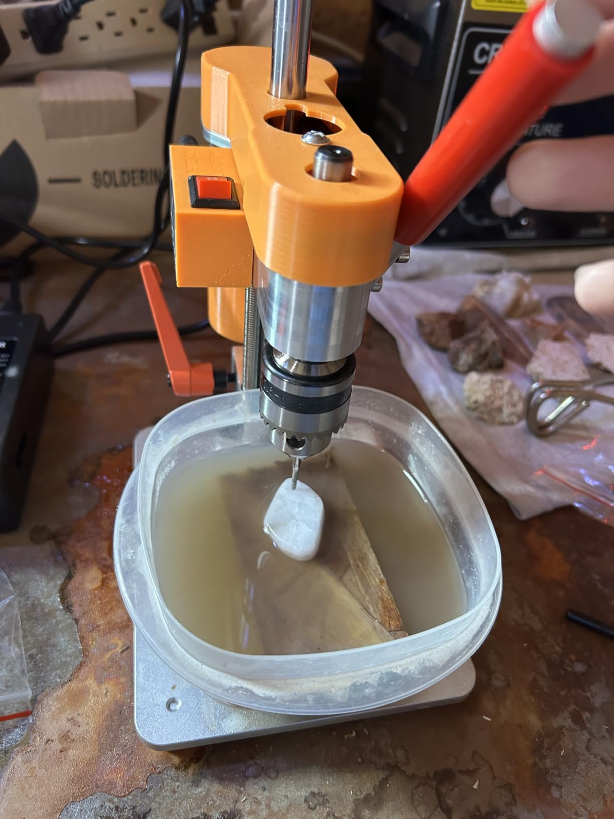 NovelLife Mini Drill Press Precision Benchtop Drilling Machine Electric Portable Table Driller CNC 795 Motor B10 Chuck Metal Wooden DIY Jewelry Making Crafts Tool Upgraded customer photo 2