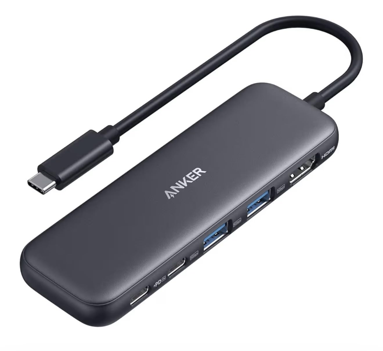 Anker USB C Hub, 5-in-1 USBC to HDMI Splitter with 4K Display, 1 x Powered USB-C 5Gbps & 2×Powered USB-A 3.0 5Gbps Data Ports for MacBook Pro, MacBook Air, Dell and More customer photo 1