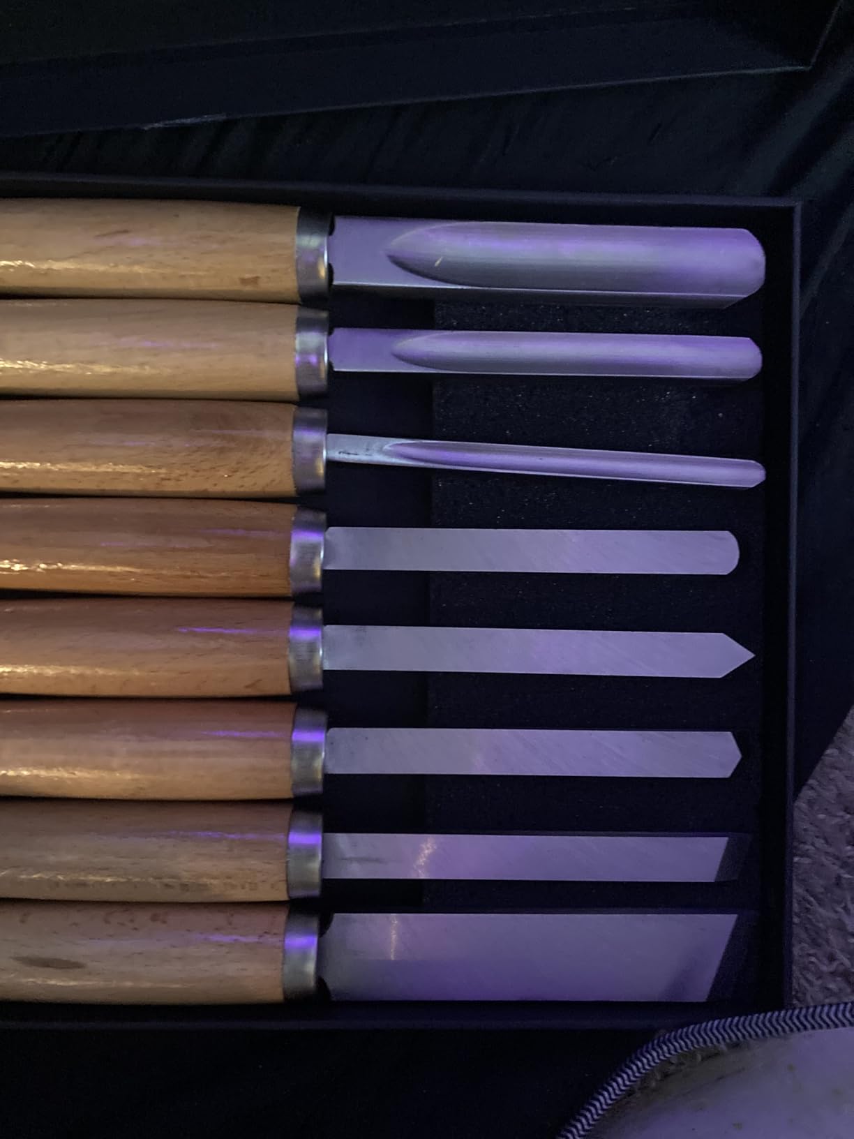 HAUTMEC Professional Wood Turning Chisel 8 pcs Set, Lathe Chisel Set with 2 Skew 1 Spear Point 1 Parting 1 Round Nose & 3 Gouge Tools for Beginners, Hobbyists and Professionals HT0237-WW customer photo 1