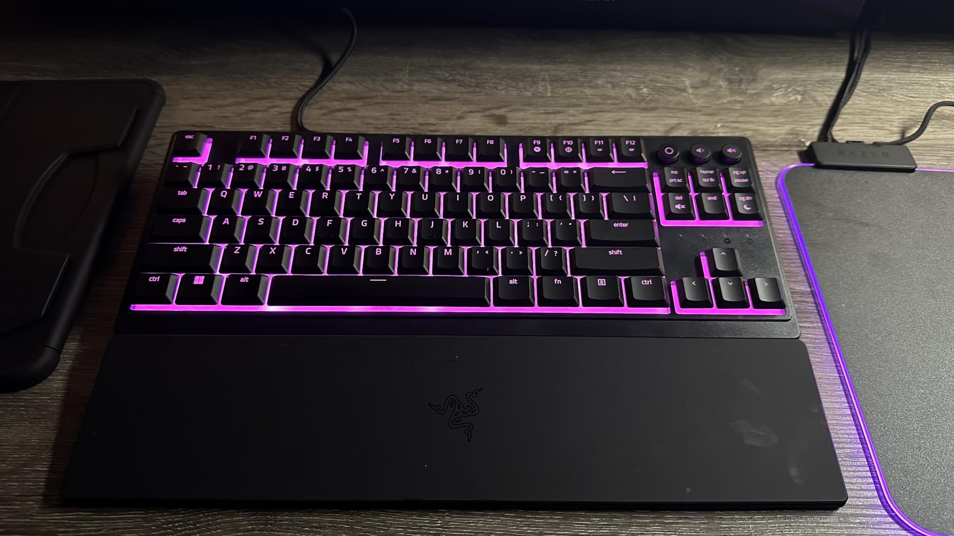 Razer Ornata V3 TKL Gaming Keyboard: Low Profile Keys - Mecha Membrane Switches - UV Coated Keycaps - Backlit Media Keys - 8 Zone RGB Lighting - Spill Resistant - Magnetic Wrist Wrest Snap Tap customer photo 2