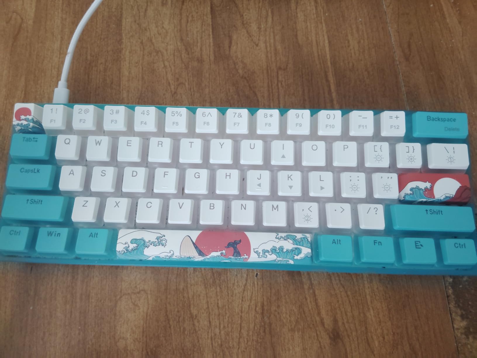 Womier 60% Percent Keyboard,WK61 V2 Mechanical RGB Wired Gaming Keyboard,Hot-Swappable Creamy Key Board with PBT Keycaps,Linear Red Switch for Windows/MAC (Blue) customer photo 2