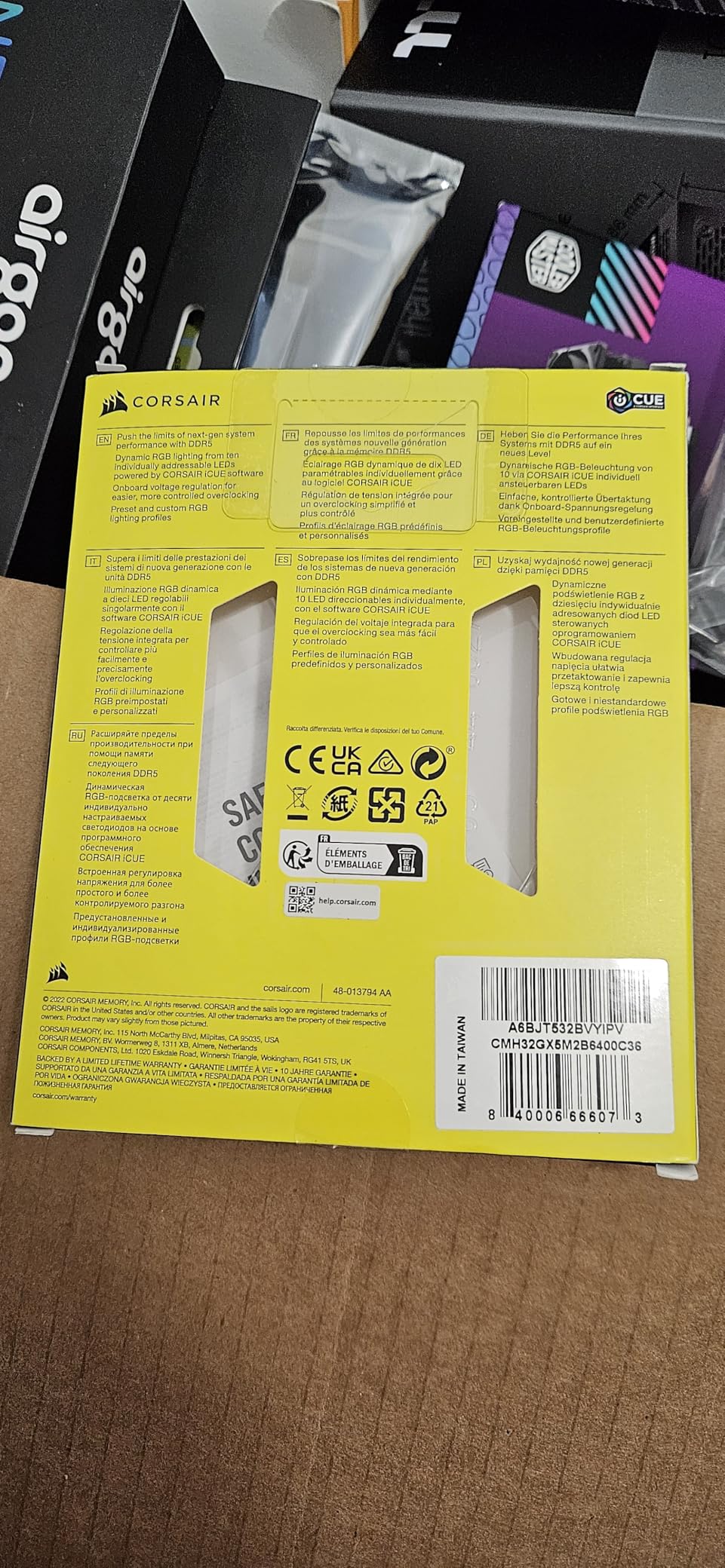 CORSAIR VENGEANCE RGB DDR5 RAM 32GB (2x16GB) 6400MHz CL36-48-48-104 1.35V Intel XMP 3.0 Desktop Computer Memory - Black (CMH32GX5M2B6400C36) customer photo 1