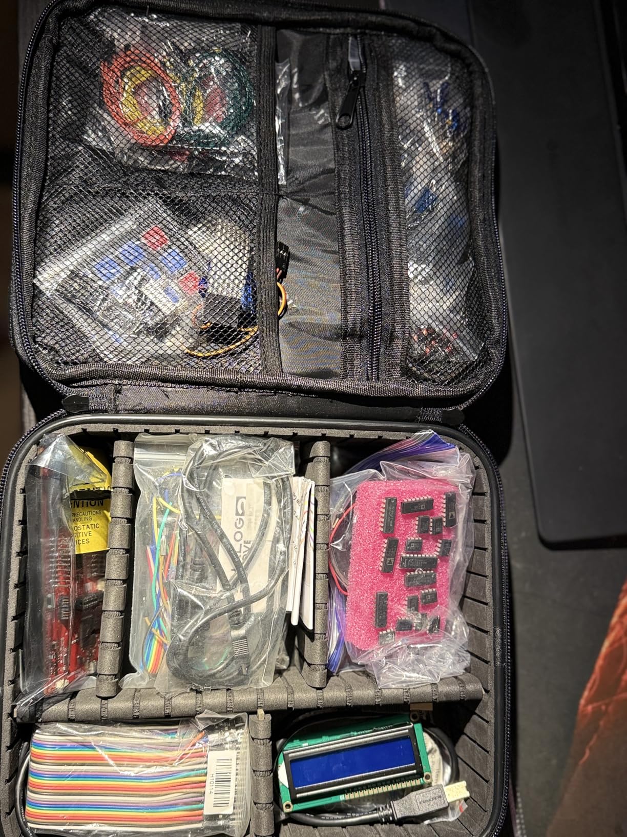 MATEIN Cord Organizer Case with Adjustable Divider, DJ Cable File Bag for DJ Gear, Sound Instrument and Music Equipment Accessories, Shockproof Portable Double Layer Cord Bags, Black customer photo 2