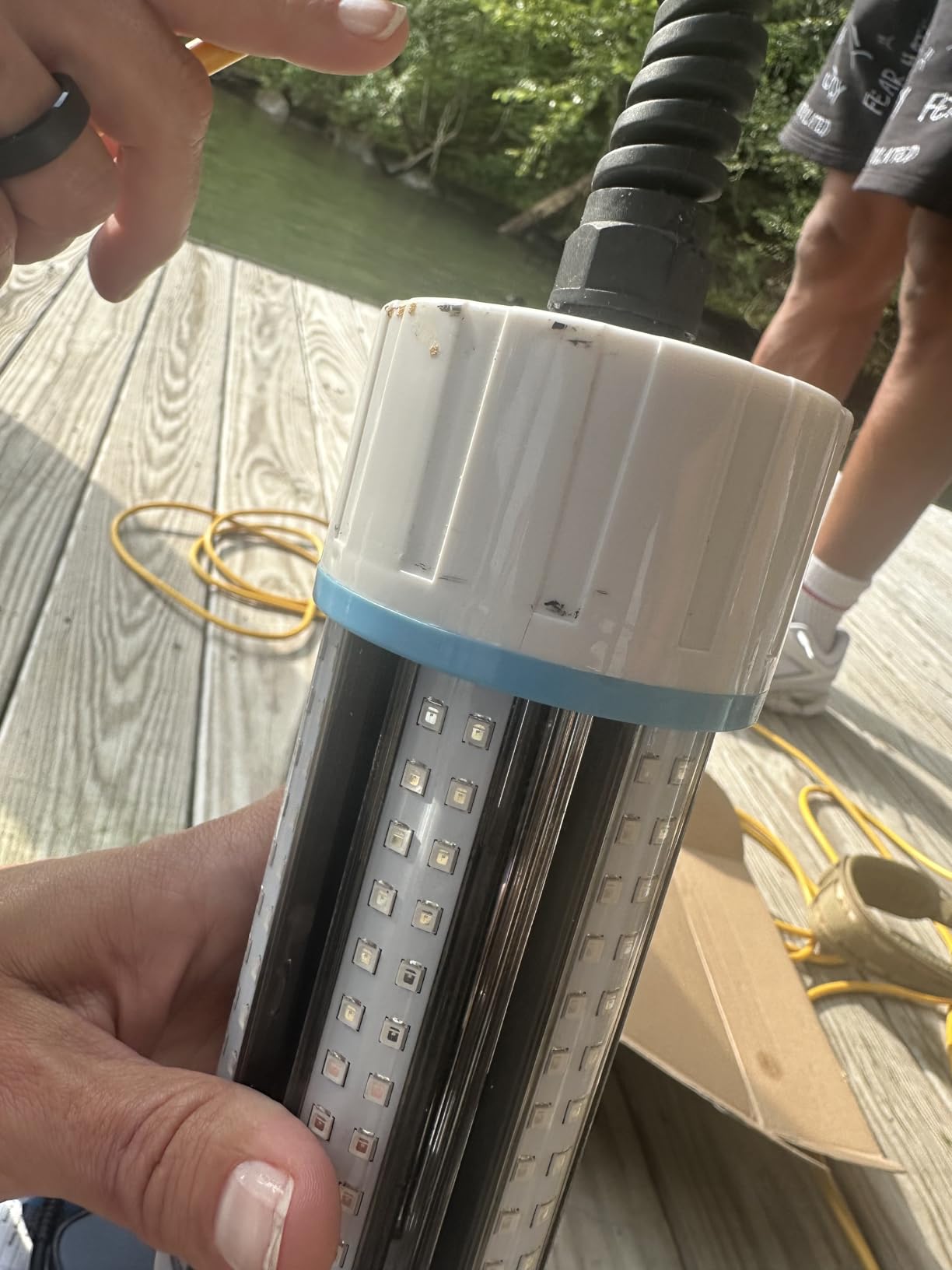 Underwater Fishing Light with Controller (Dimmer & Timer), 110V & 12V Super Bright Green LED Submersible Light Attractants for Docks, Boats or Kayaks, IP68 Rated for Fresh & Salt Water customer photo 2