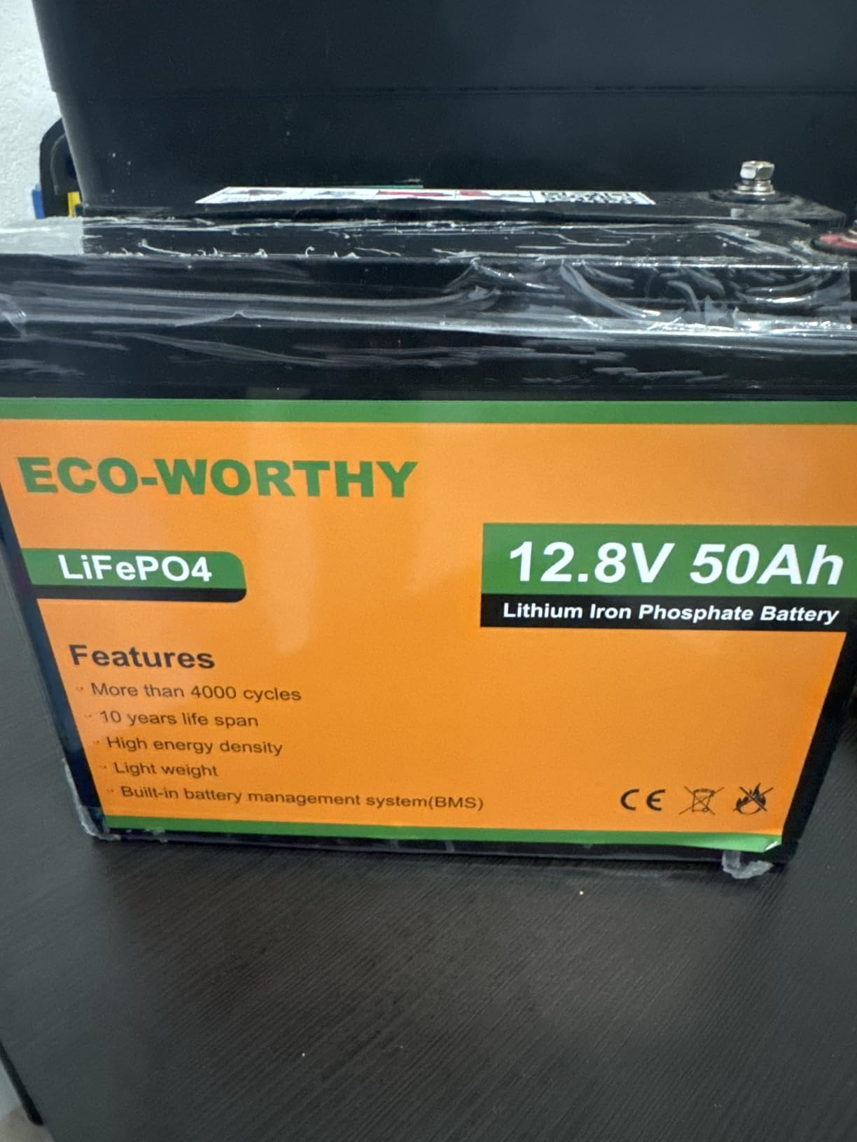 ECO-WORTHY 12V 50Ah Trolling Motor LiFePO4 Lithium Battery with BMS, 3000~15000 Times in Deep Cycle, for 30~50lb Trolling Motor, Travel Trailer, RV, Marine, Solar, Power Wheel Chair customer photo 1