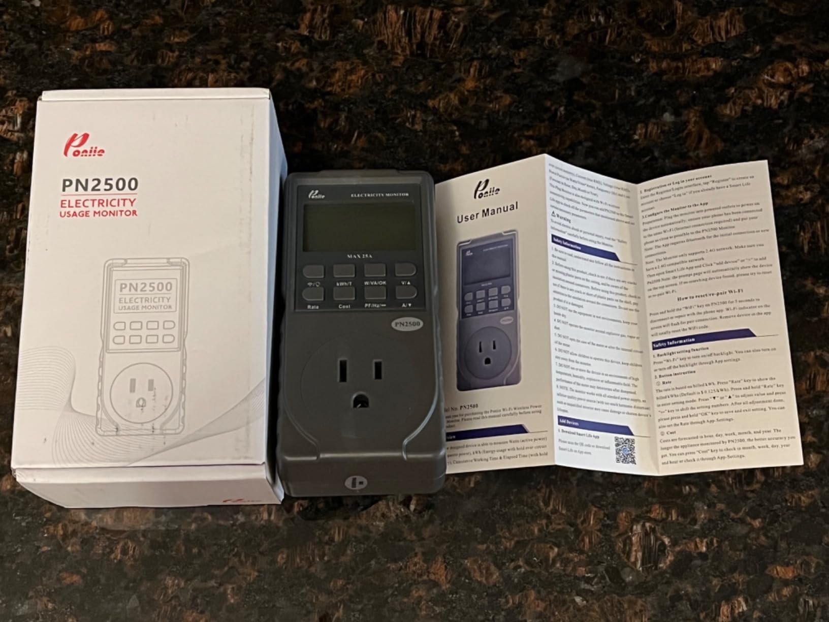 PN2500 Professional NEMA 5-15 Wi-Fi Wireless Level 1 EV Charger Pass-Through Power Usage Monitor (60-240V, 25Amp) customer photo 2