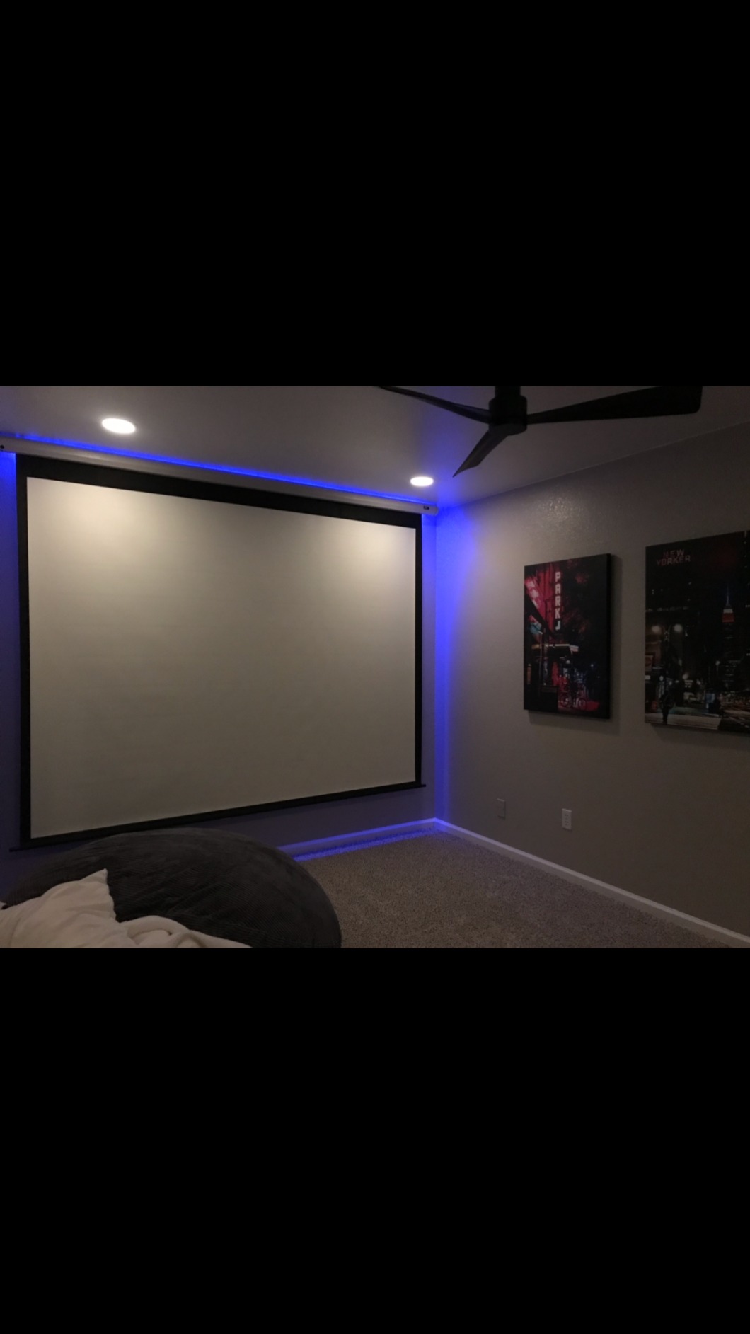 Spectrum RC1 Remote, 125-INCH Diag 16:9, Motorized Projection Screen Movie Home Theater 4K/8K Ultra HD Ready Drop Down, ELECTRIC125H2, Black Case customer photo 1